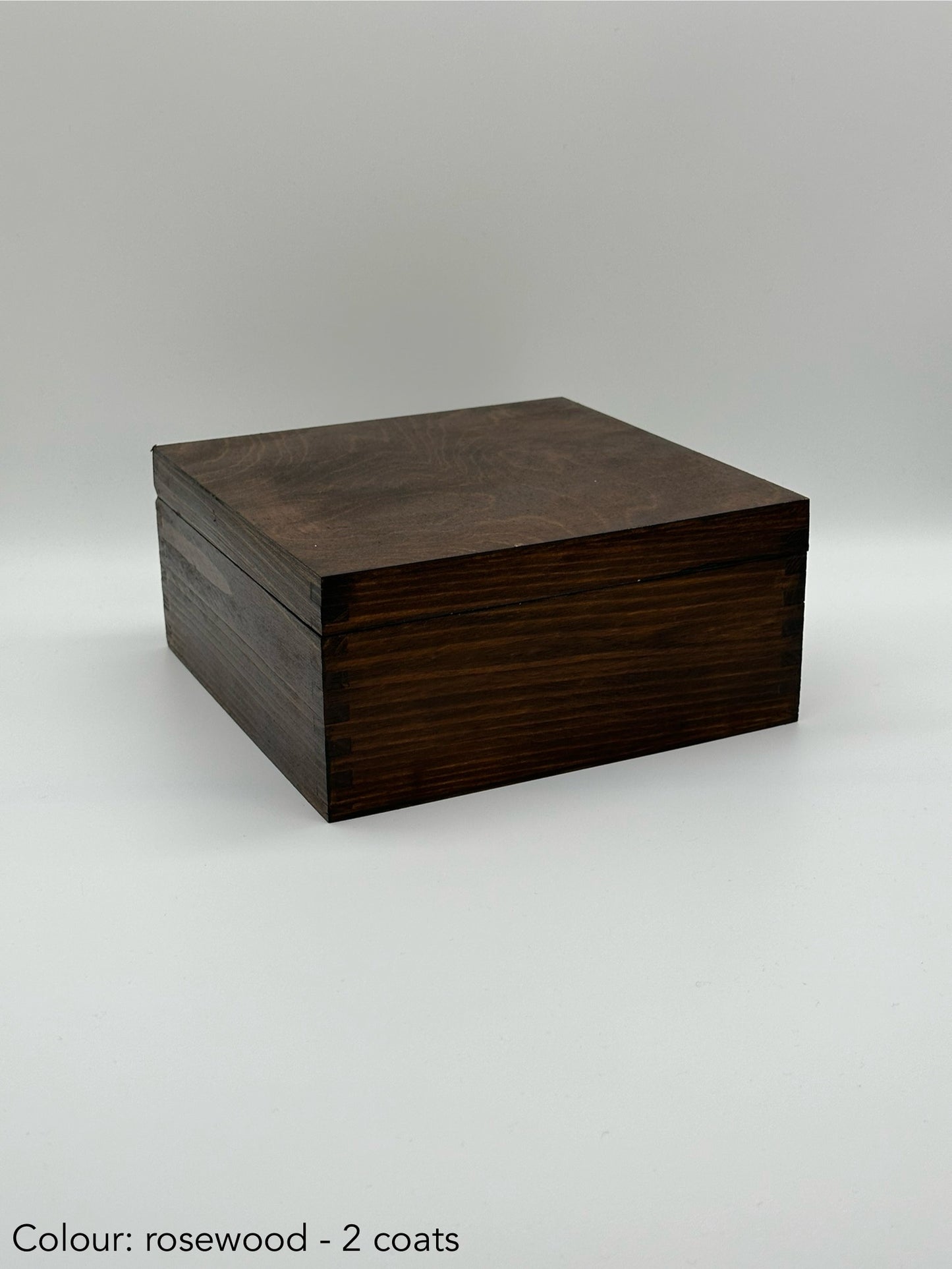 Painted large square box - rosewood