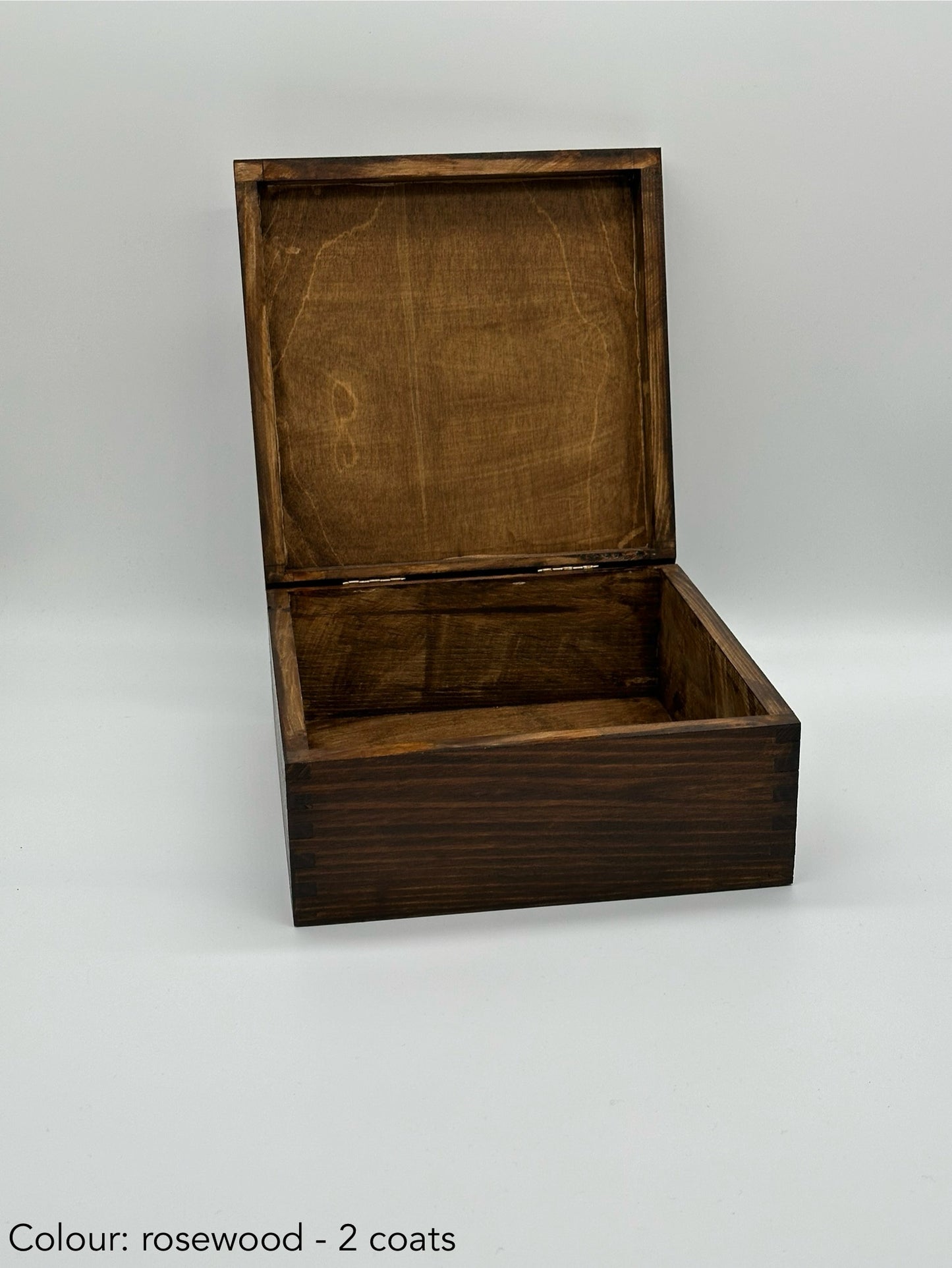 Painted large square box - rosewood