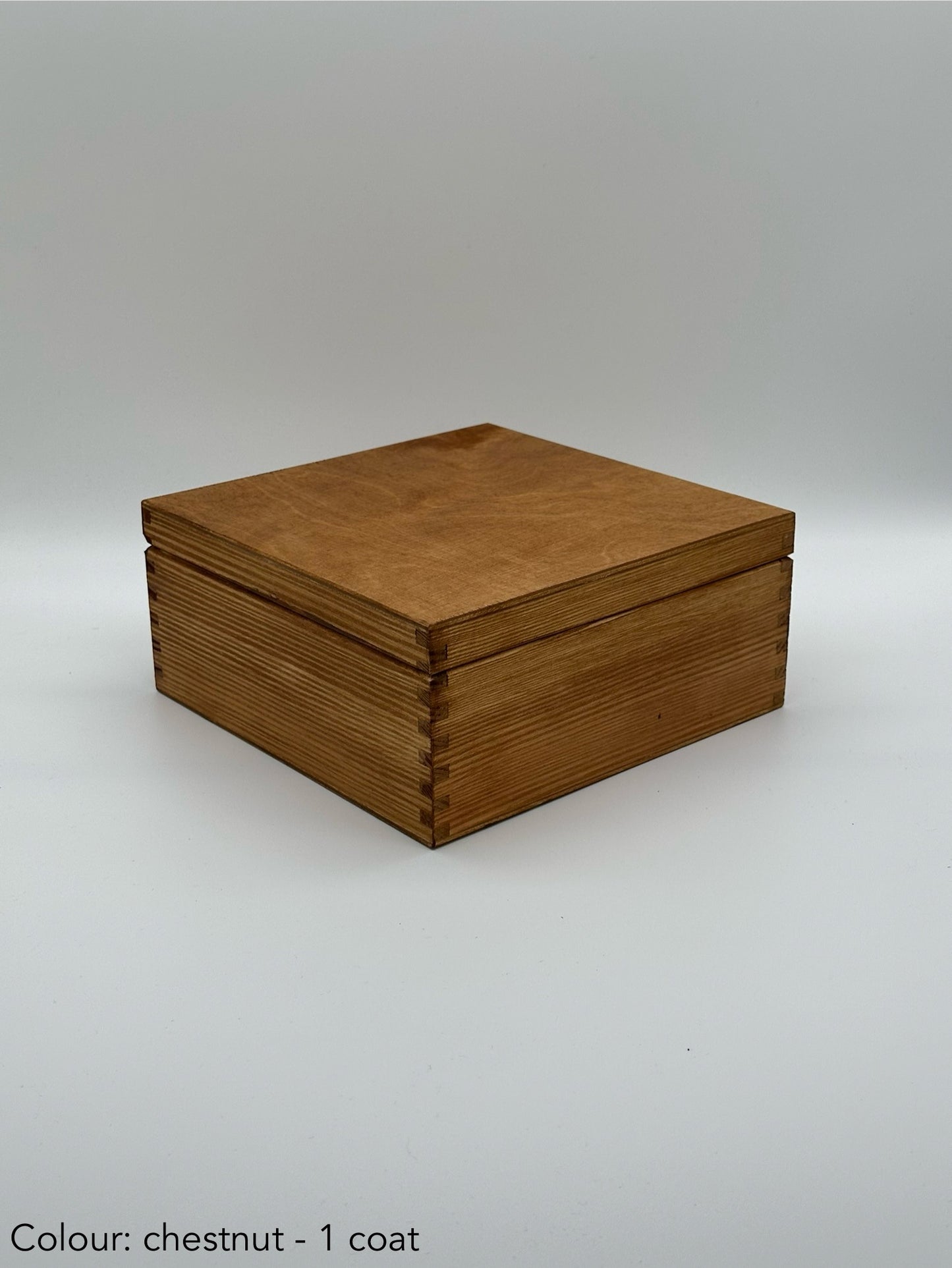 Painted large square box - chestnut