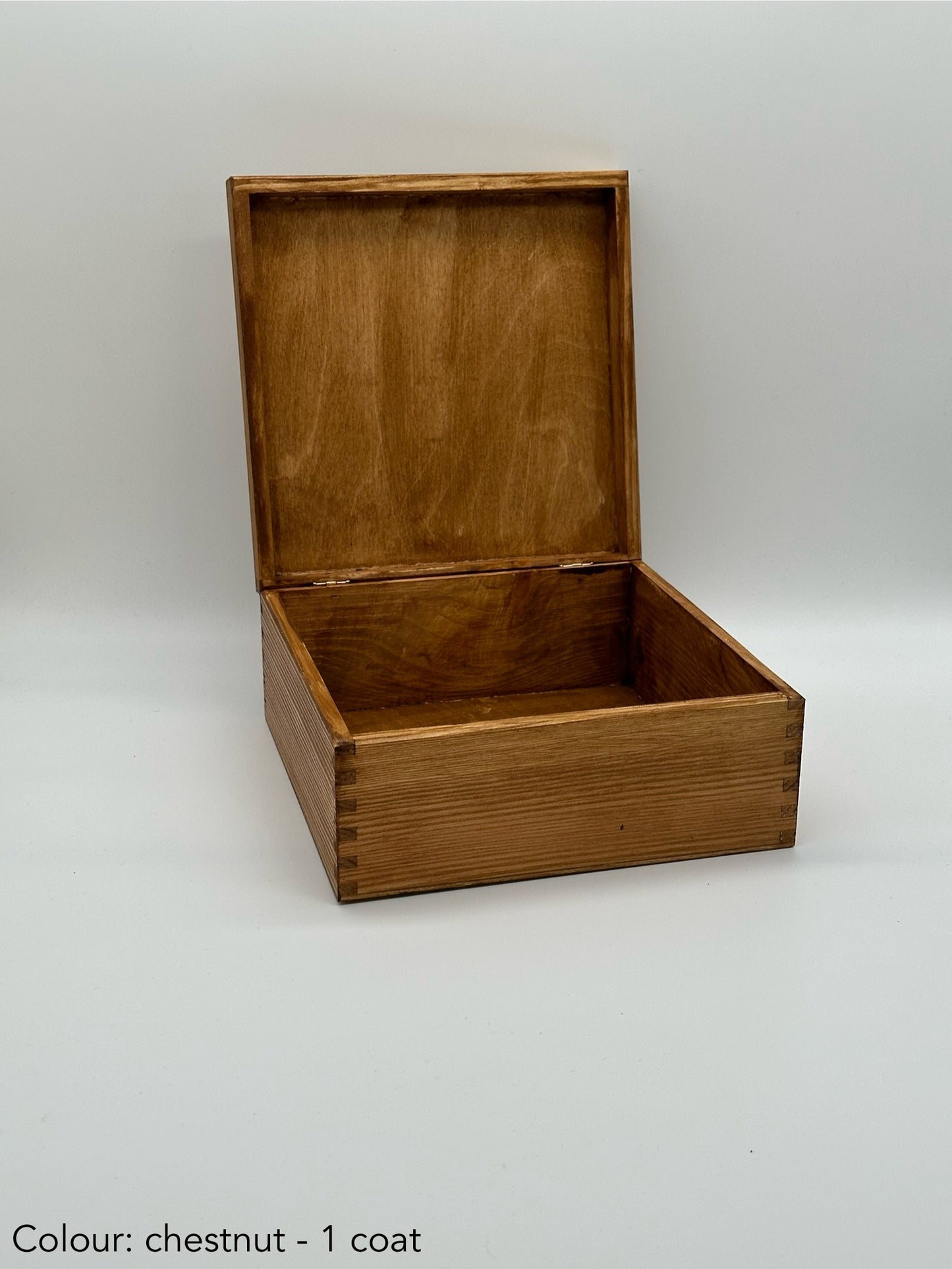 Painted large square box - chestnut