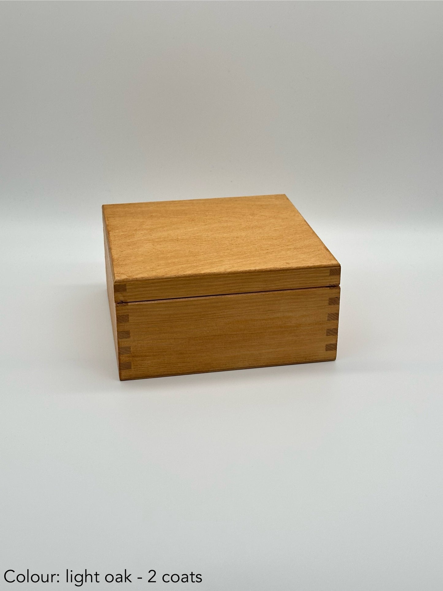 Painted medium square box - light oak