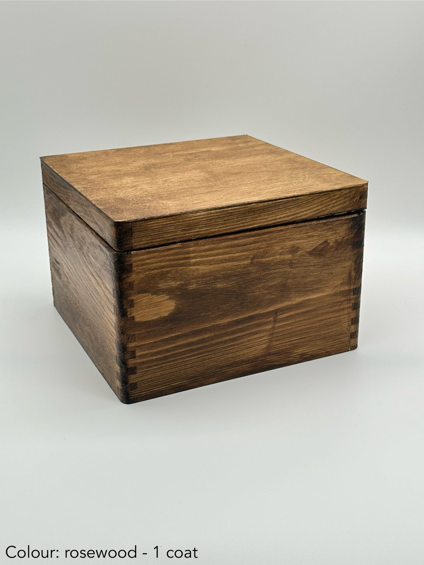Painted square box - 20x20x13.5 - rosewood