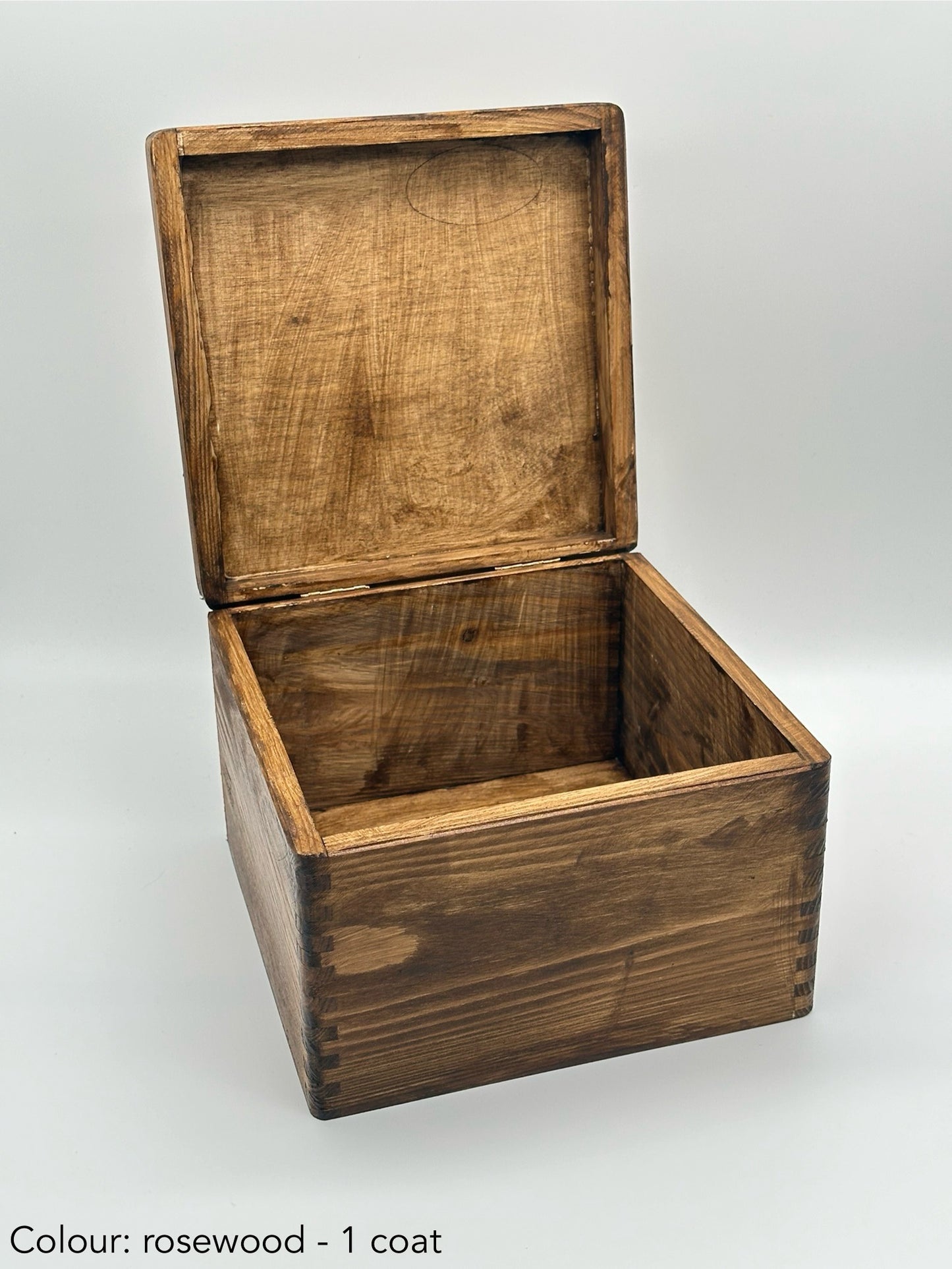 Painted square box - 20x20x13.5 - rosewood