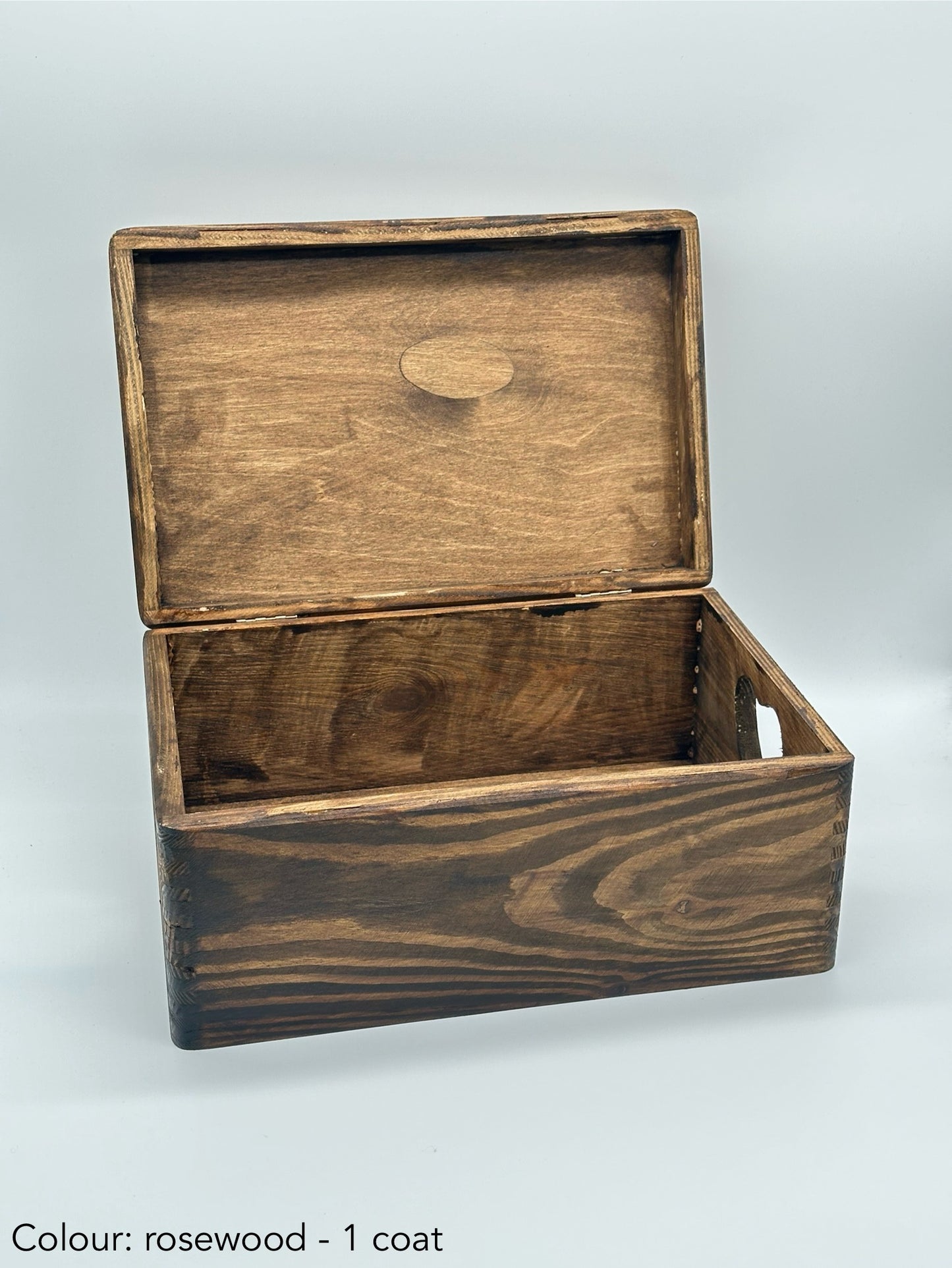 Painted box with heart - rosewood