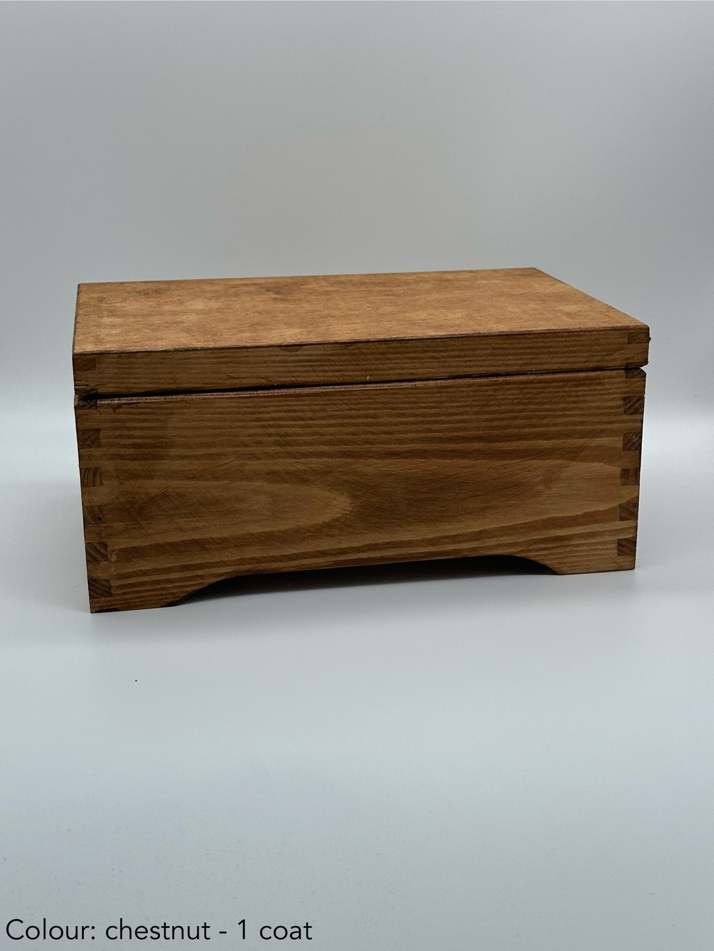 Painted Wooden Jewellery Box – Chestnut – Plain Compartments