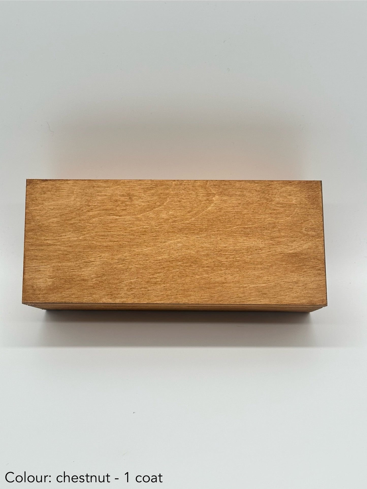 Personalised Painted Tea Box – 3 Compartments – Chestnut