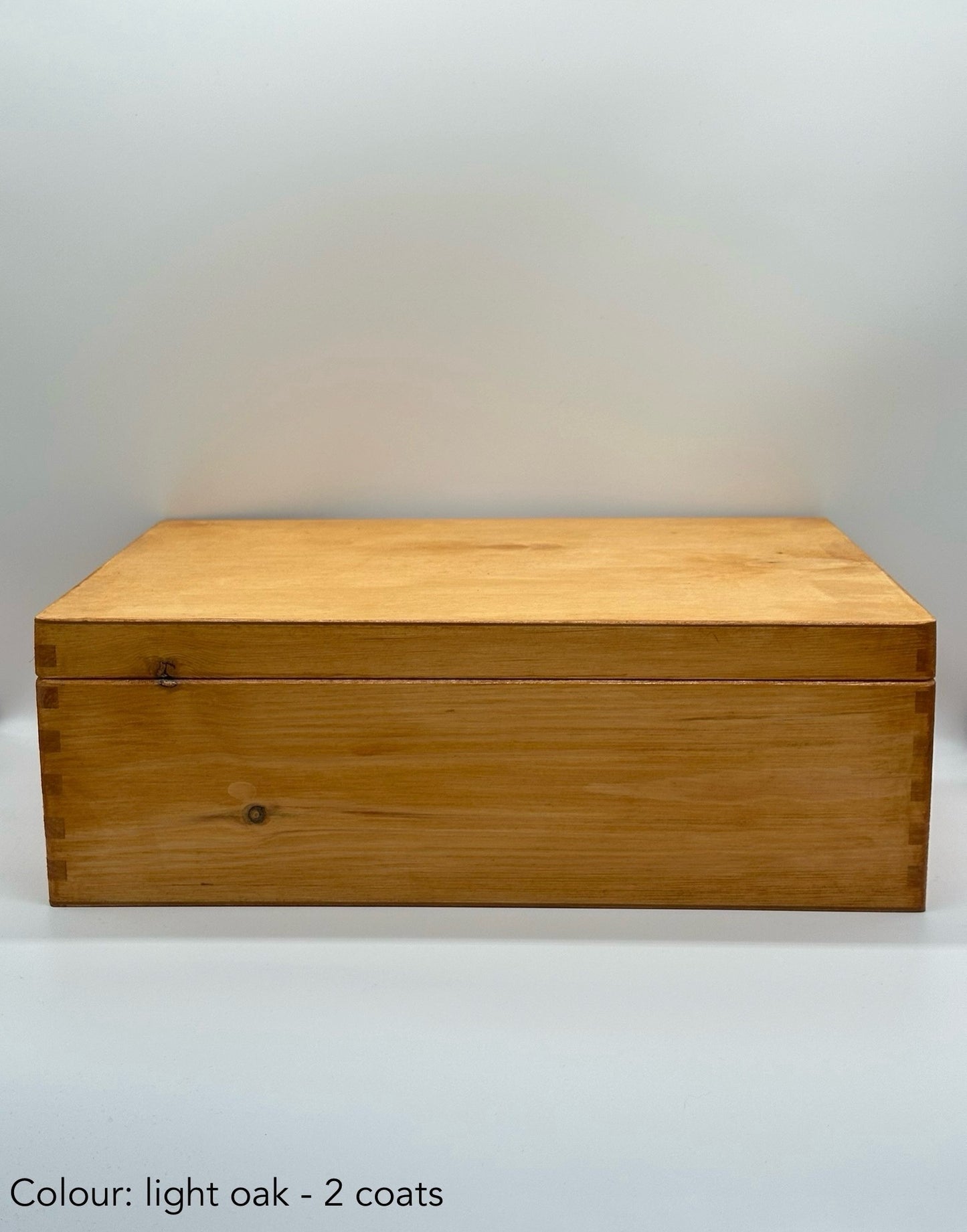 Painted large rectangular box - 40x30x13.5 - light oak