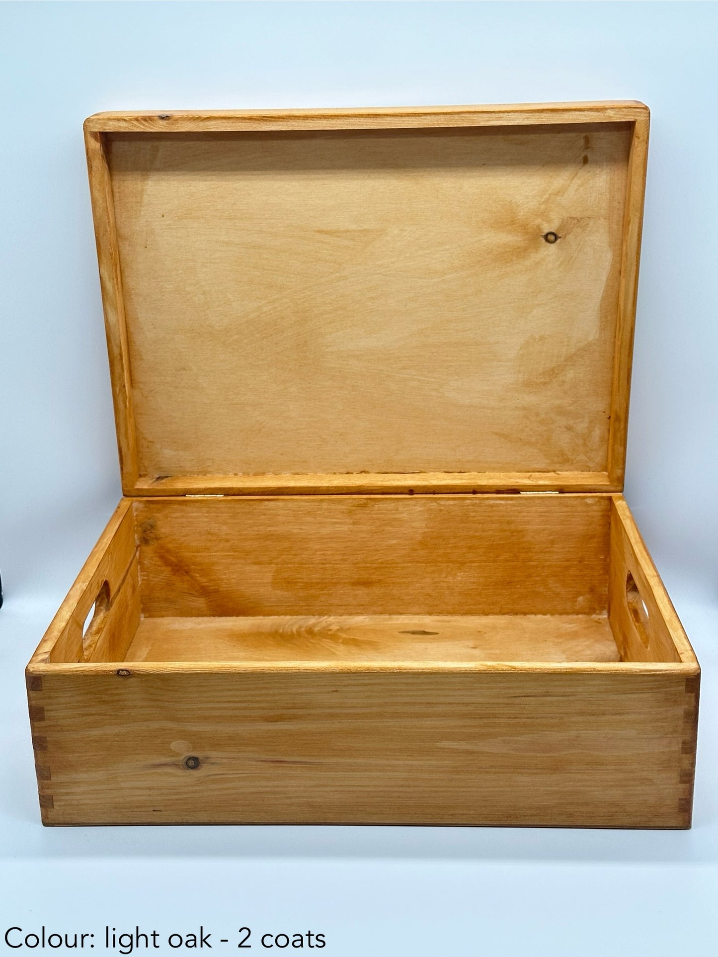 Painted large rectangular box - 40x30x13.5 - light oak