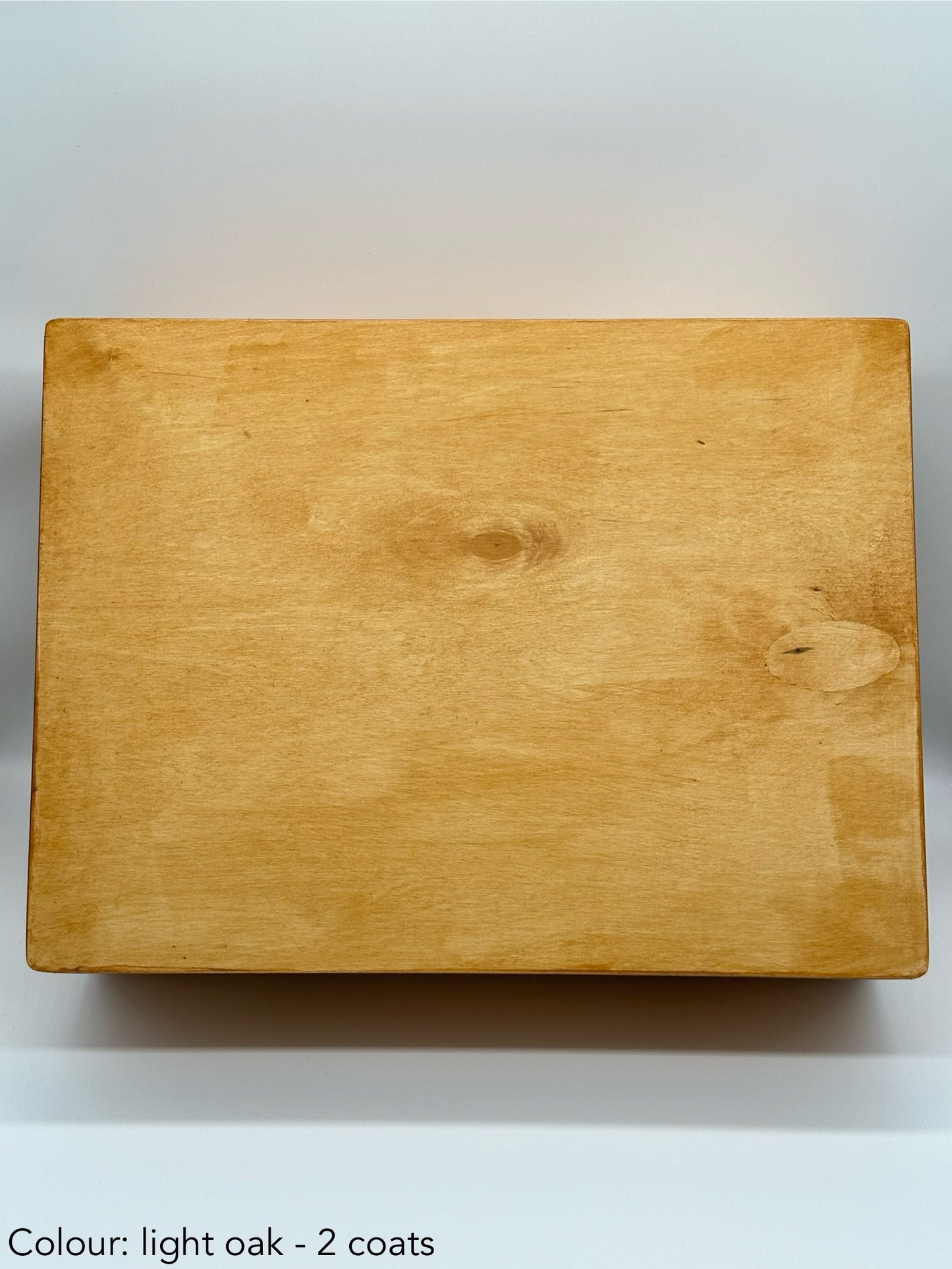Painted large rectangular box - 40x30x13.5 - light oak
