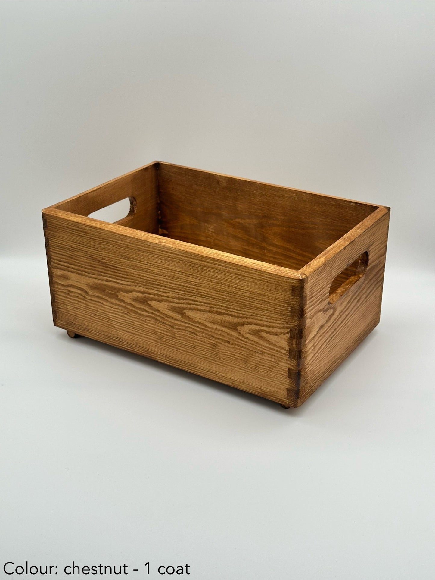 Painted rectangular box without lid - chestnut
