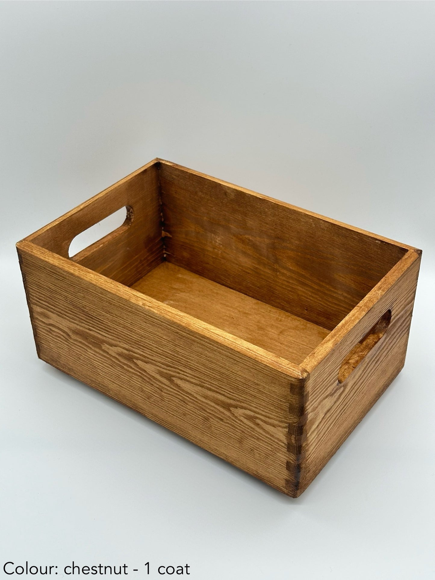 Painted rectangular box without lid - chestnut