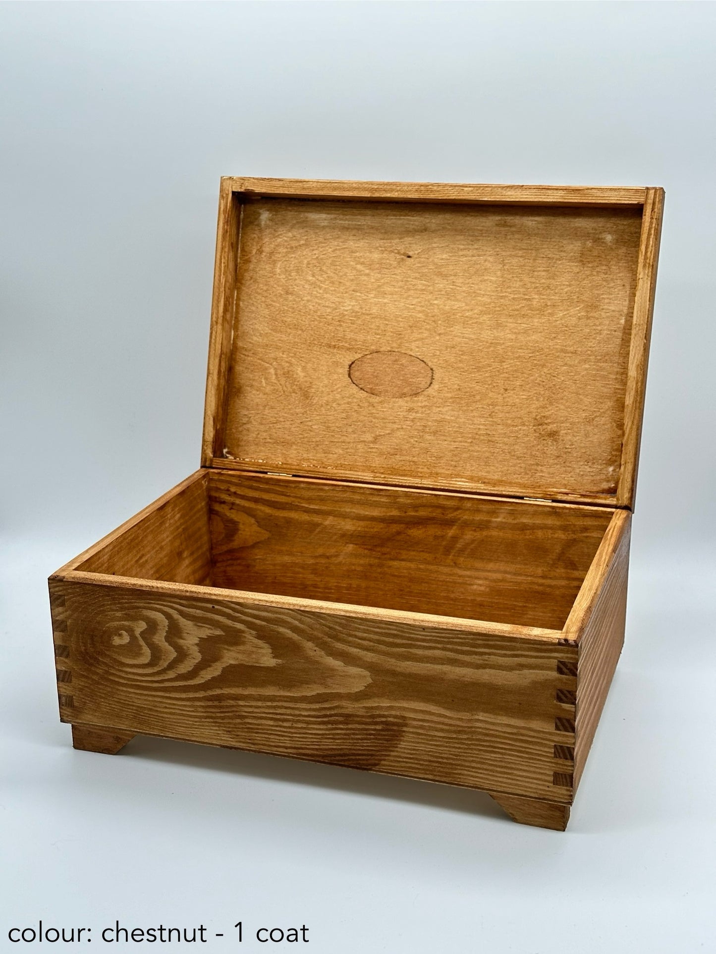 Painted large rectangular box - chestnut