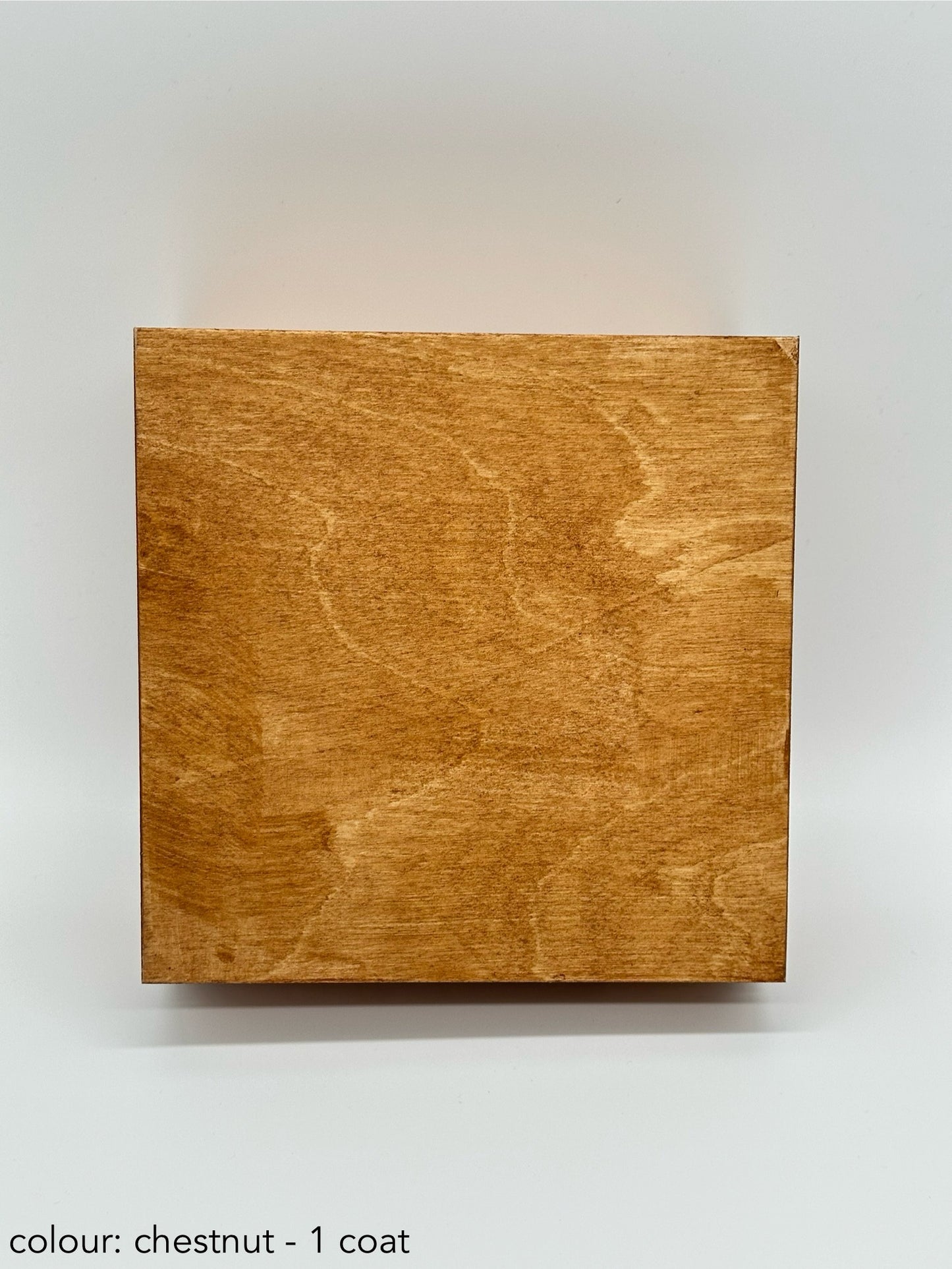 Painted large square box - chestnut