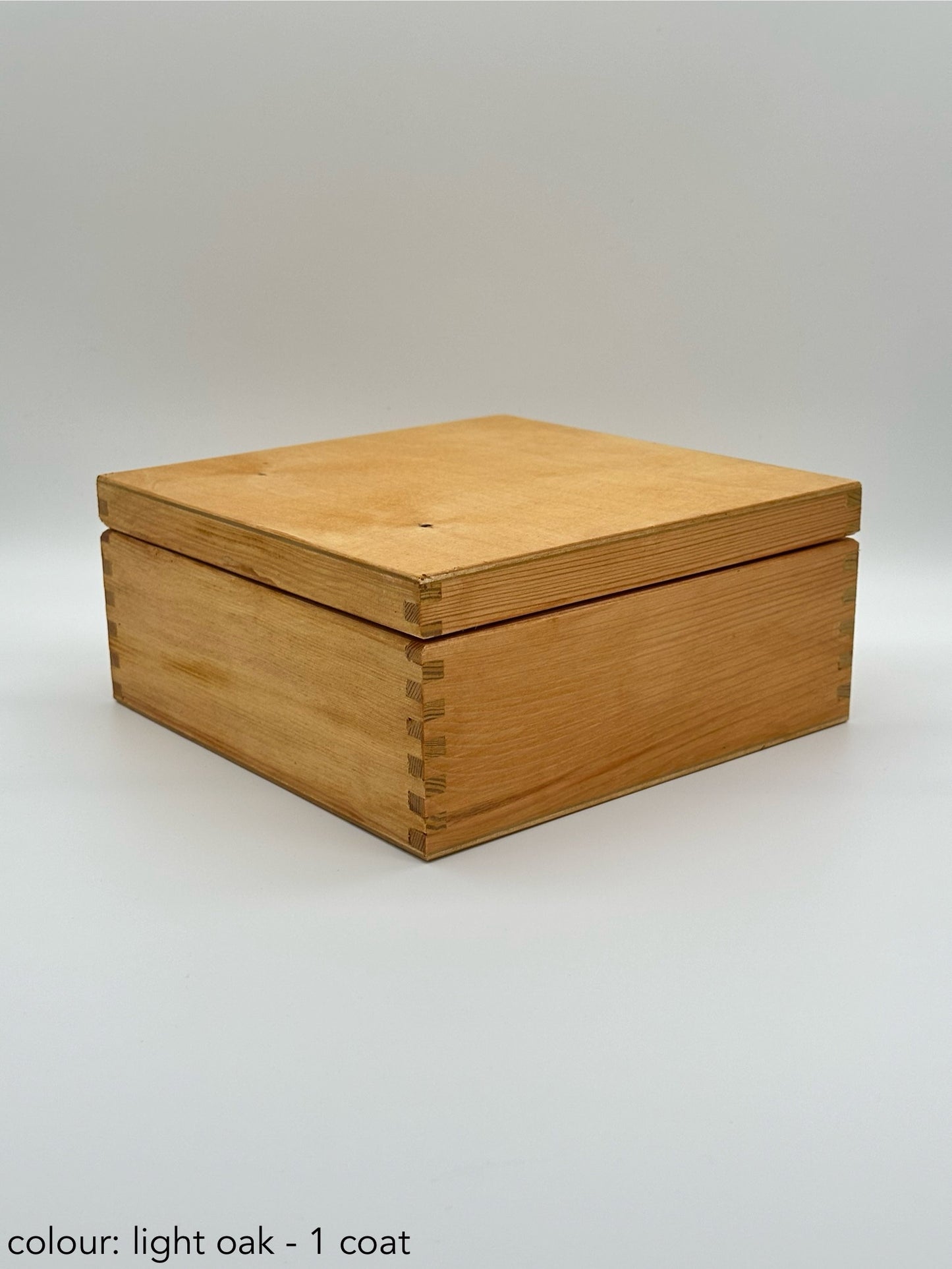 Painted large square box - light oak