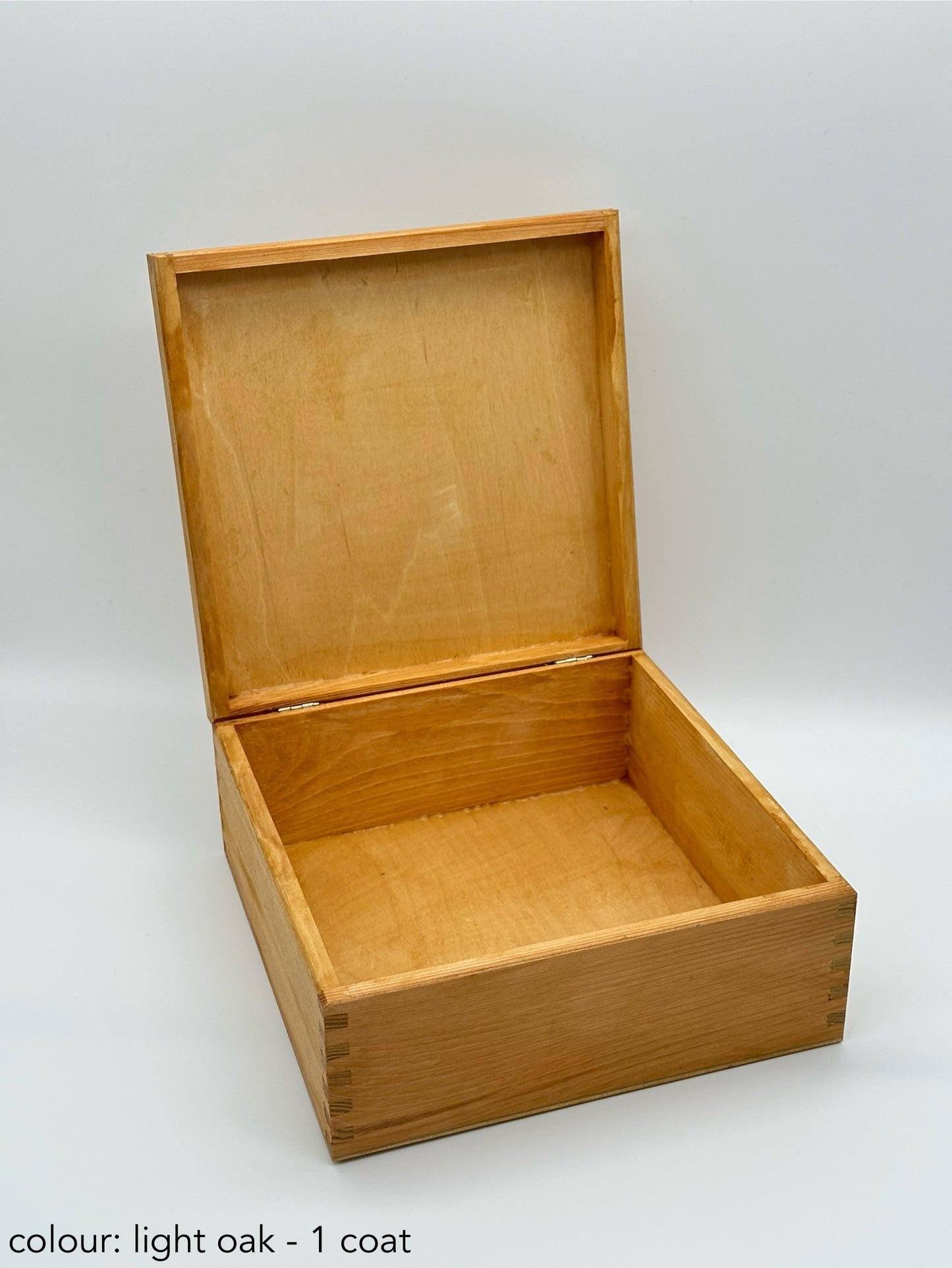 Painted large square box - light oak
