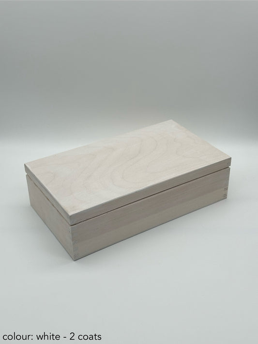 Personalised Painted Tea Box – 8 Compartments – White