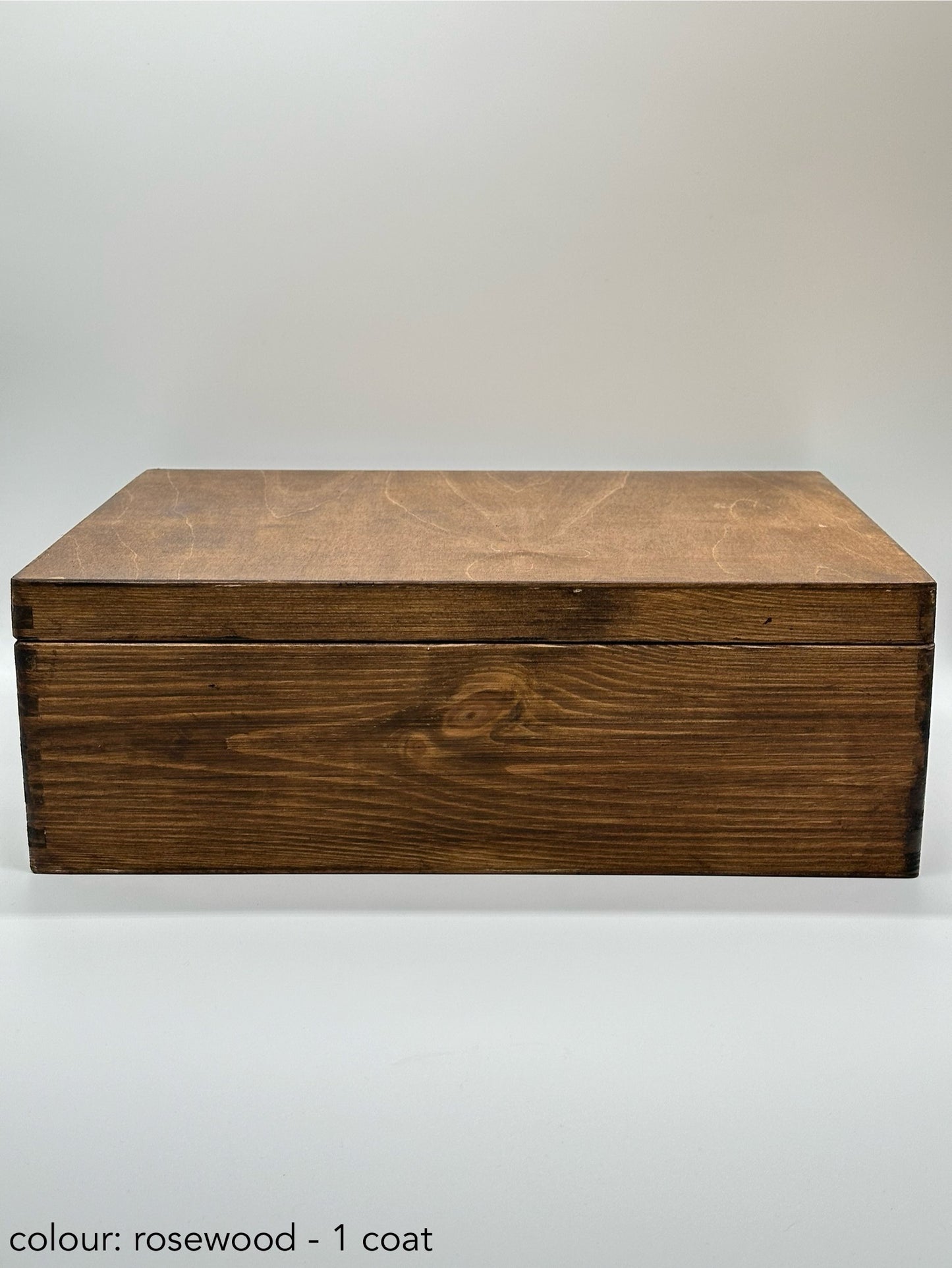 Painted large rectangular box - 40x30x13.5 - rosewood
