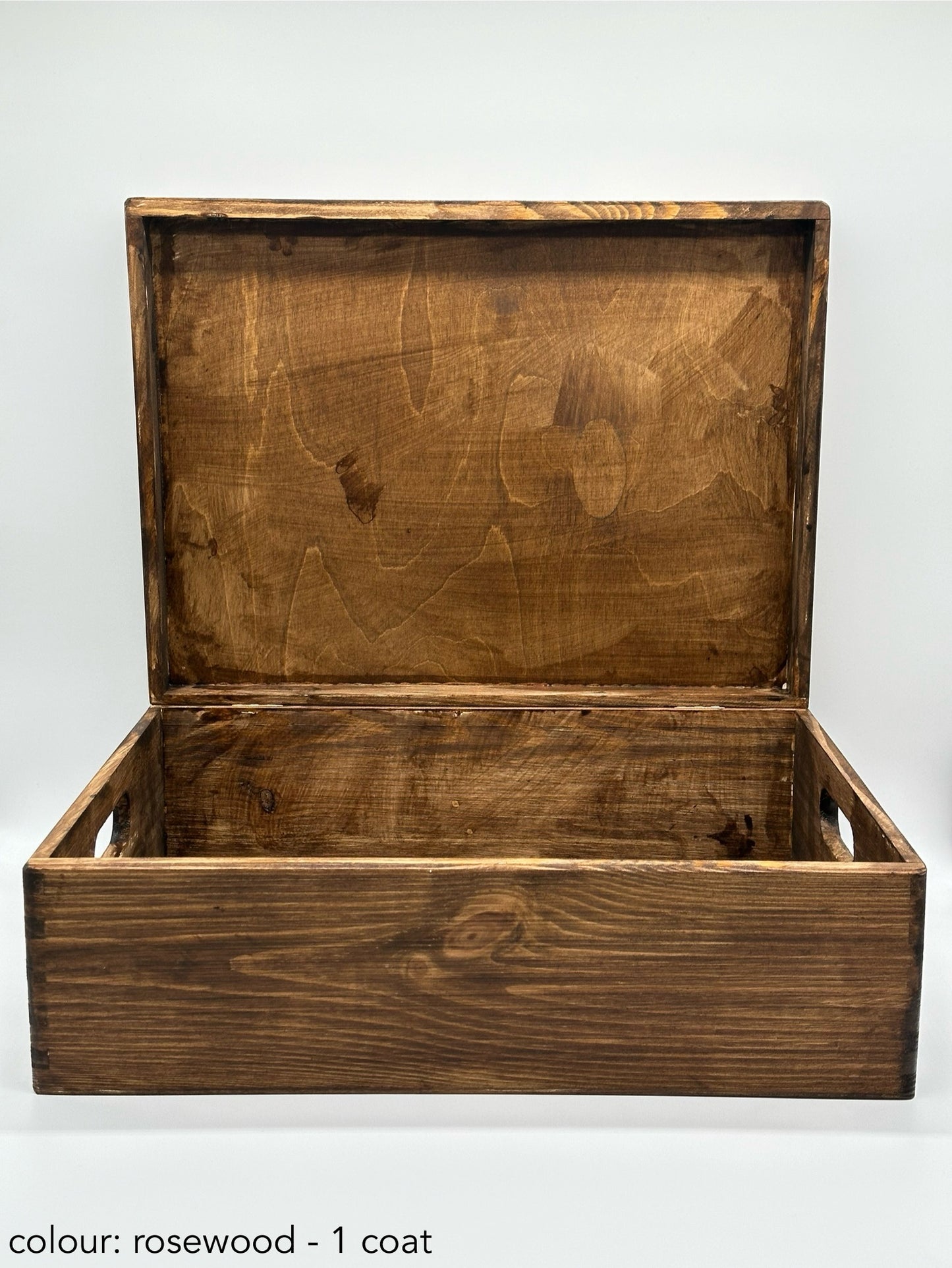 Painted large rectangular box - 40x30x13.5 - rosewood