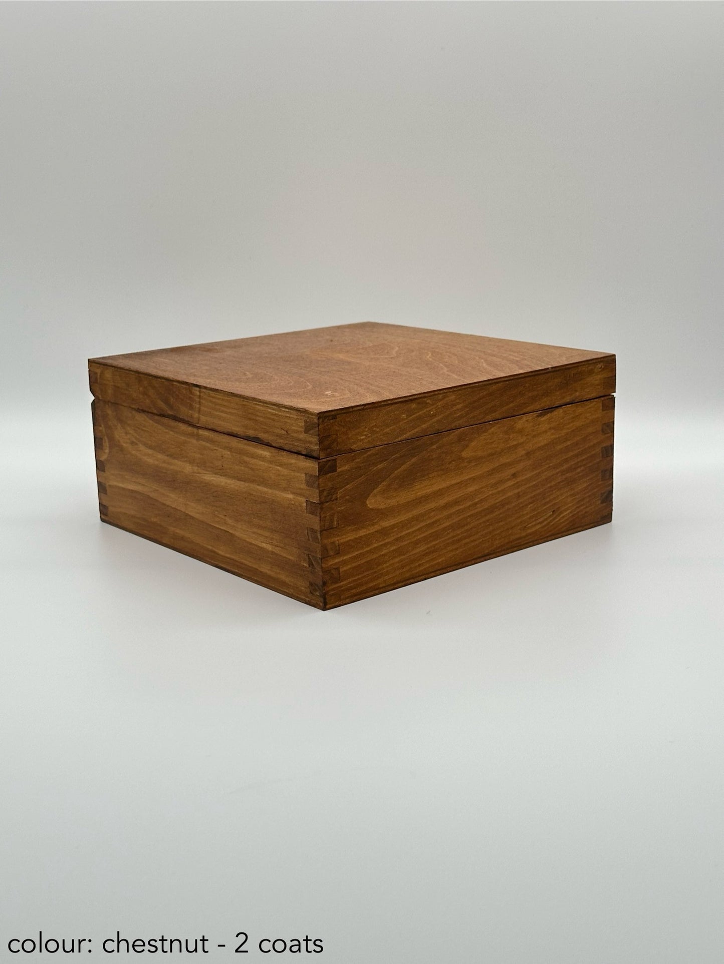 Painted large square box - chestnut