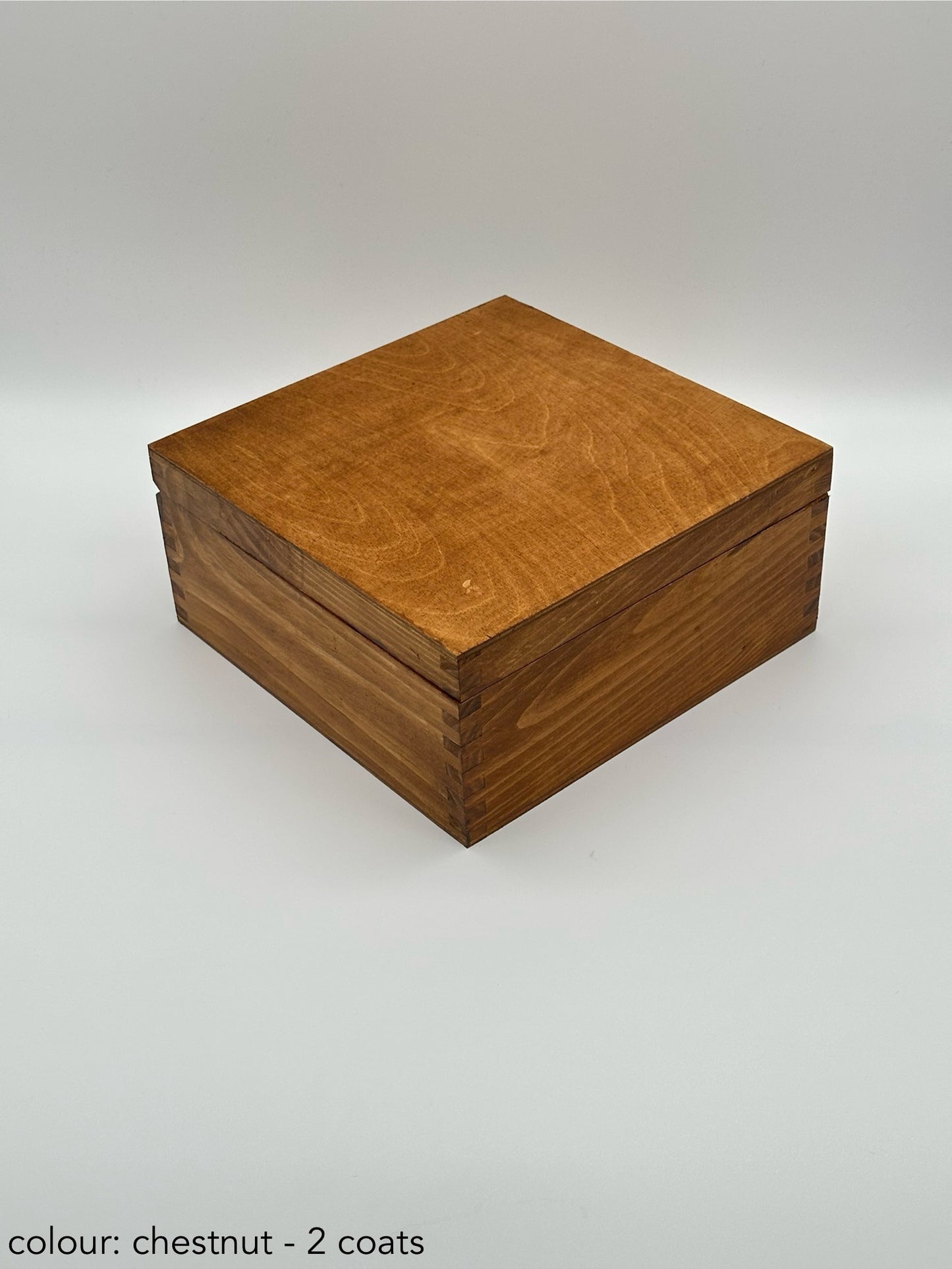 Painted large square box - chestnut