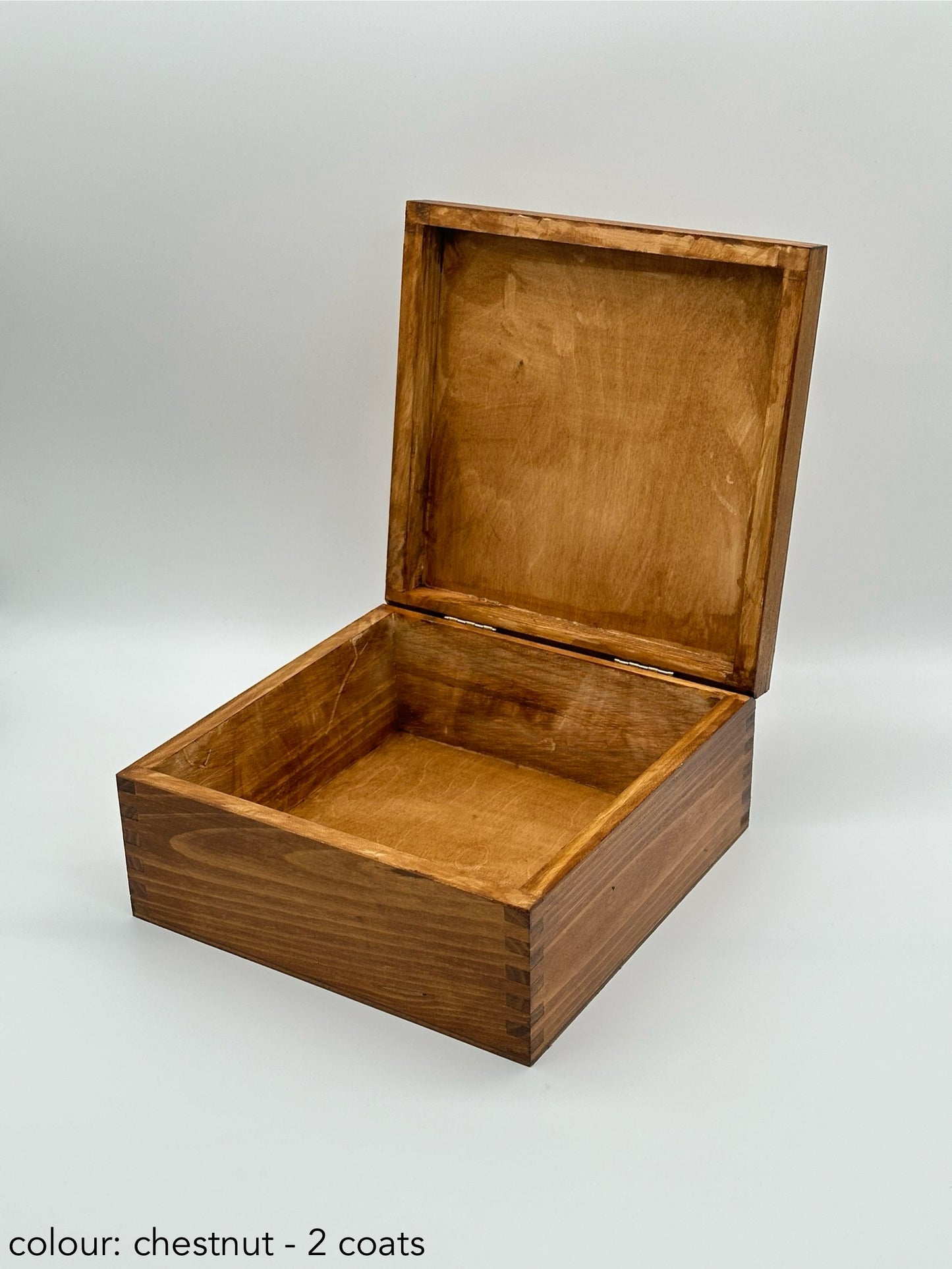 Painted large square box - chestnut
