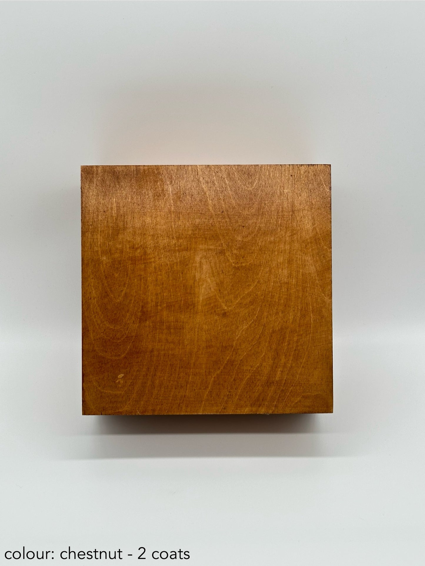 Painted large square box - chestnut