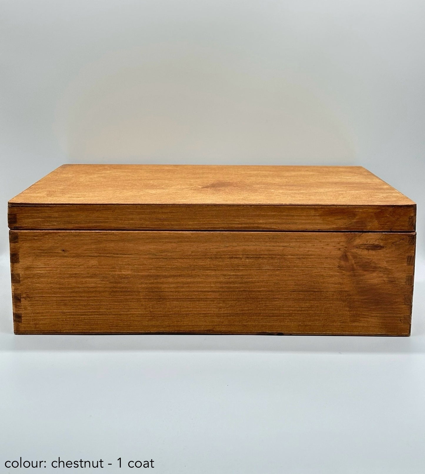Painted large rectangular box - 40x30x13.5 - chestnut