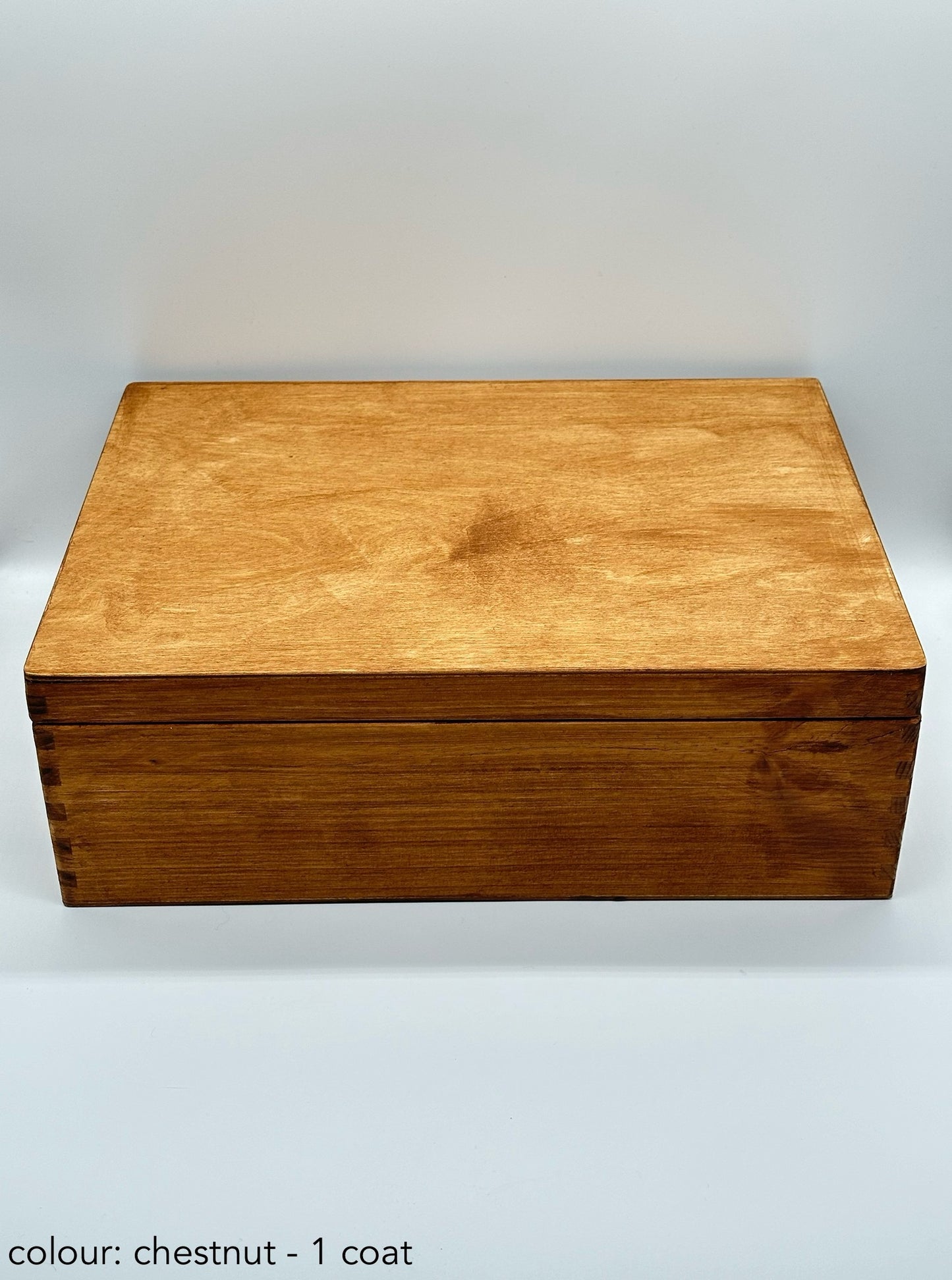 Painted large rectangular box - 40x30x13.5 - chestnut