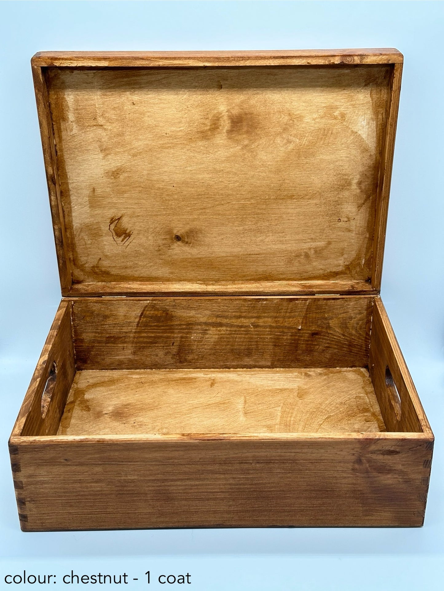 Painted large rectangular box - 40x30x13.5 - chestnut