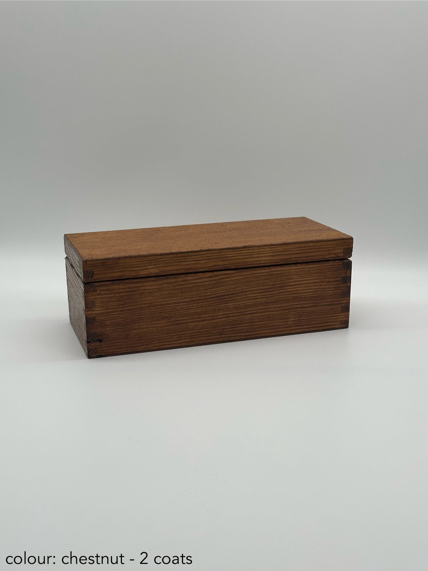 Personalised Painted Tea Box – 3 Compartments – Chestnut