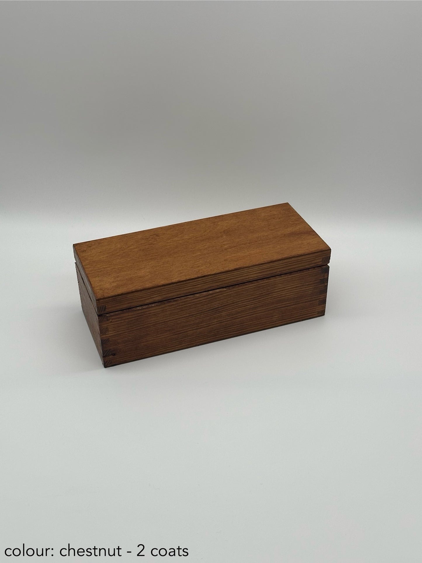 Personalised Painted Tea Box – 3 Compartments – Chestnut