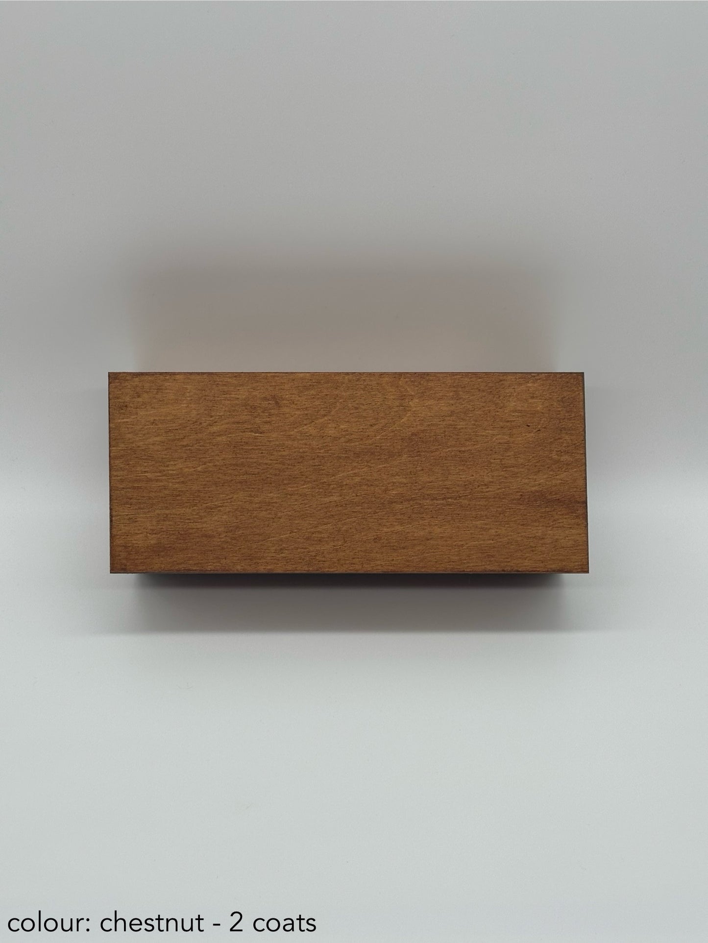 Personalised Painted Tea Box – 3 Compartments – Chestnut