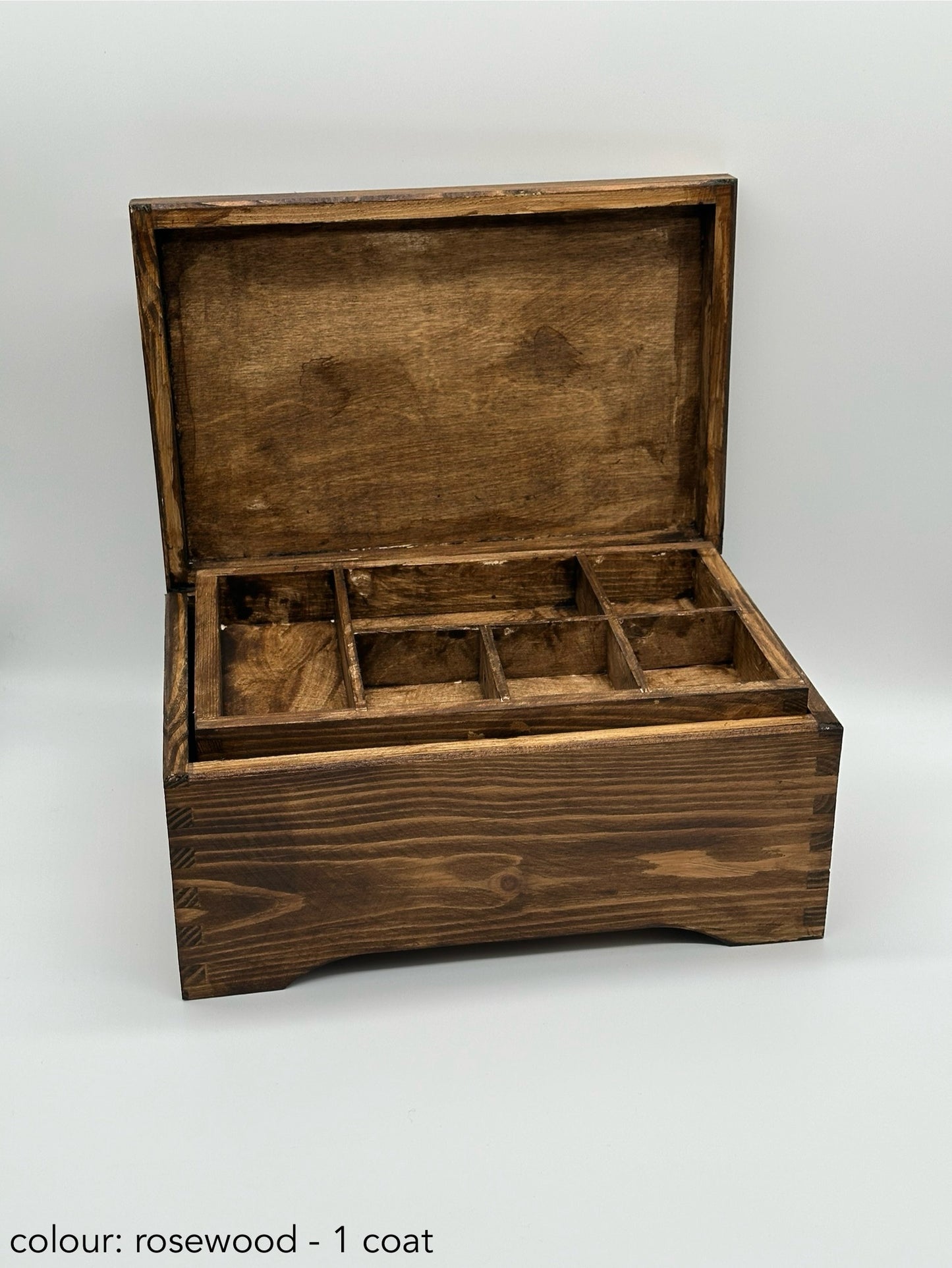 Painted Wooden Jewellery Box – Rosewood – Plain Compartments