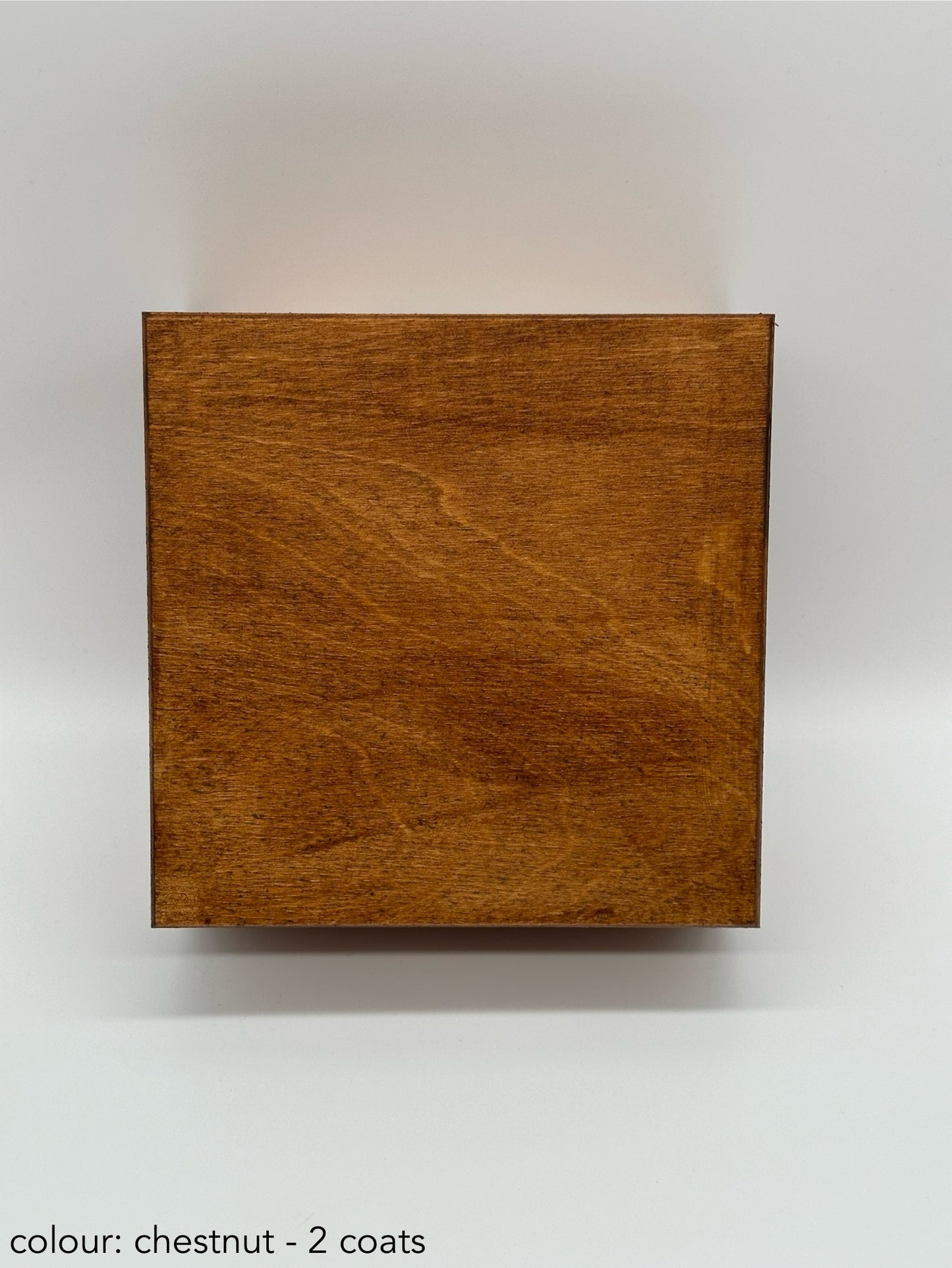 Painted medium square box - chestnut