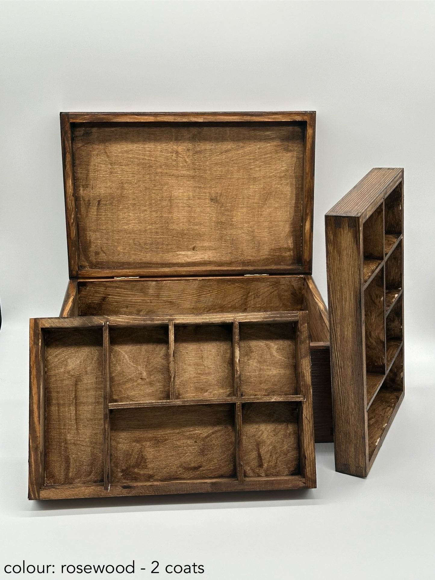 Painted Wooden Jewellery Box – Rosewood – Plain Compartments