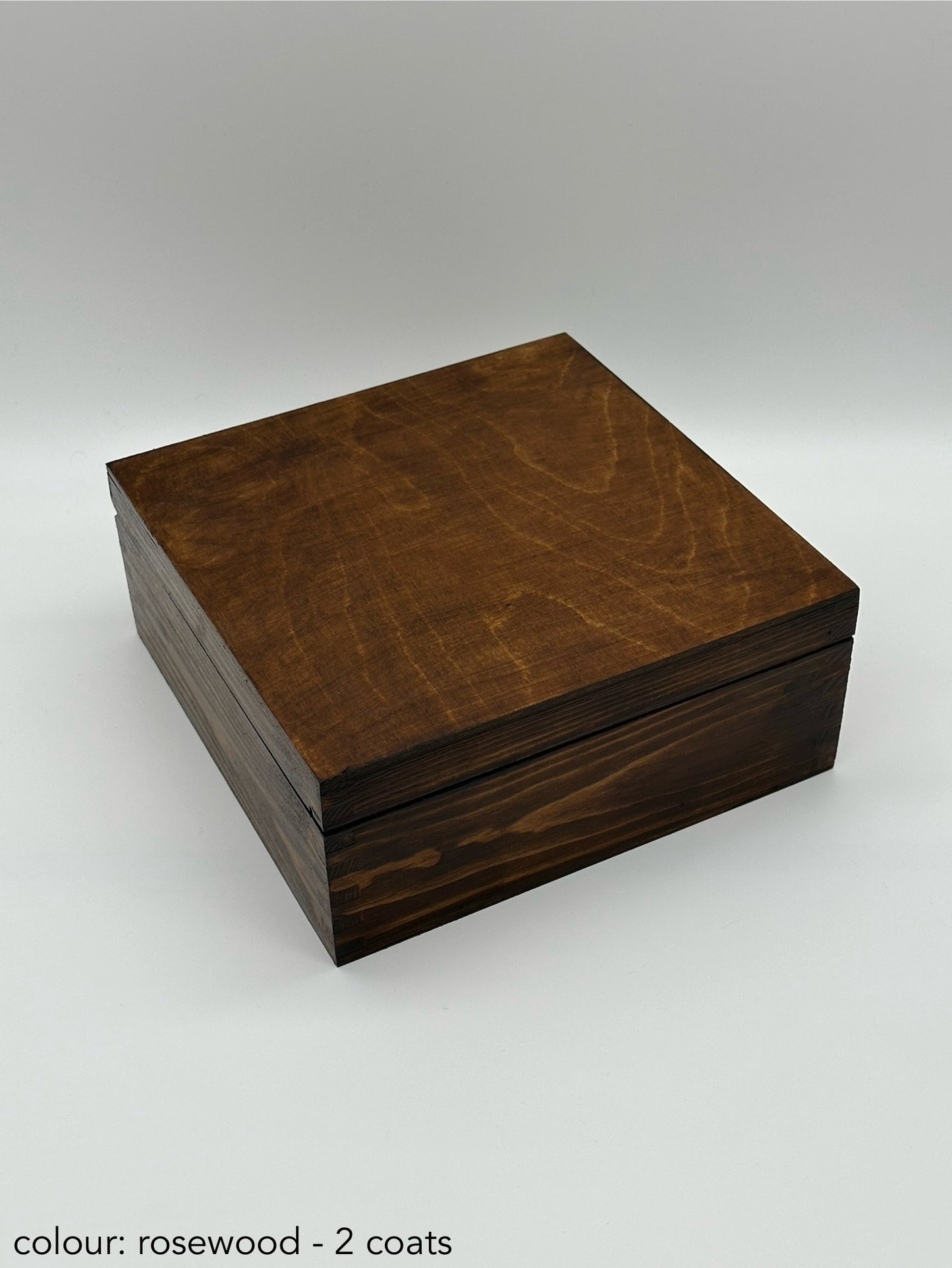 Painted large square box - rosewood