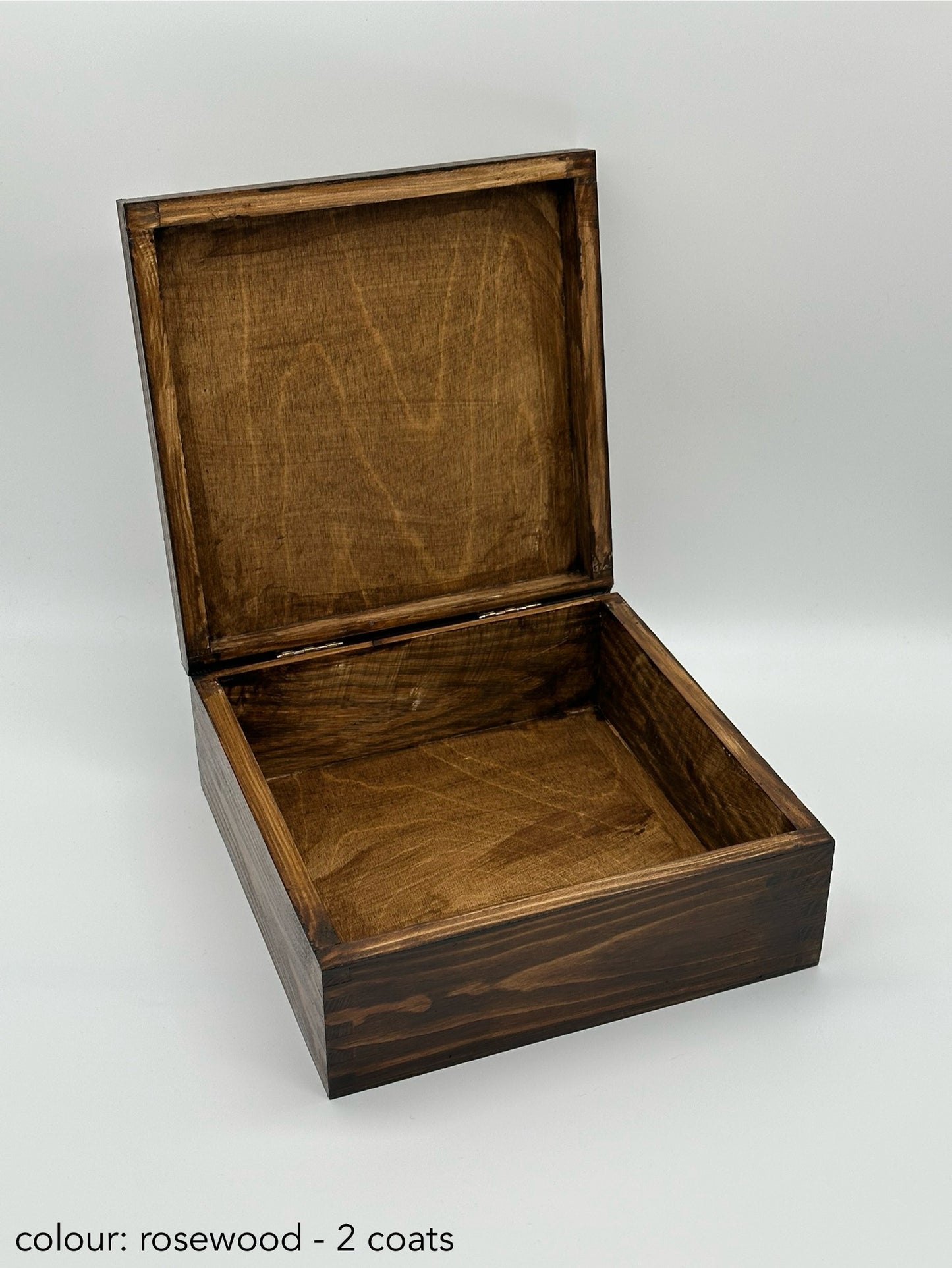Painted large square box - rosewood