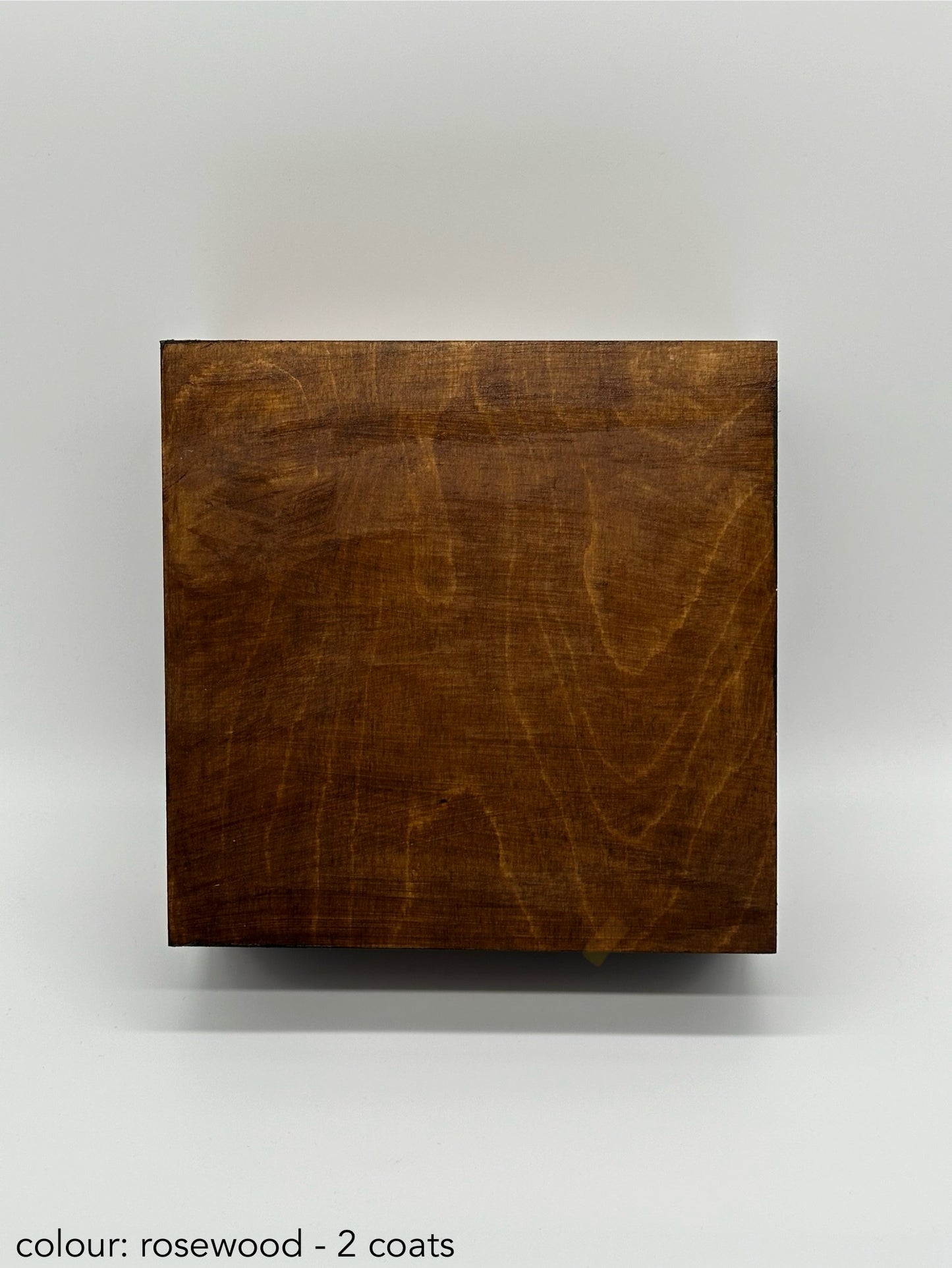 Painted large square box - rosewood