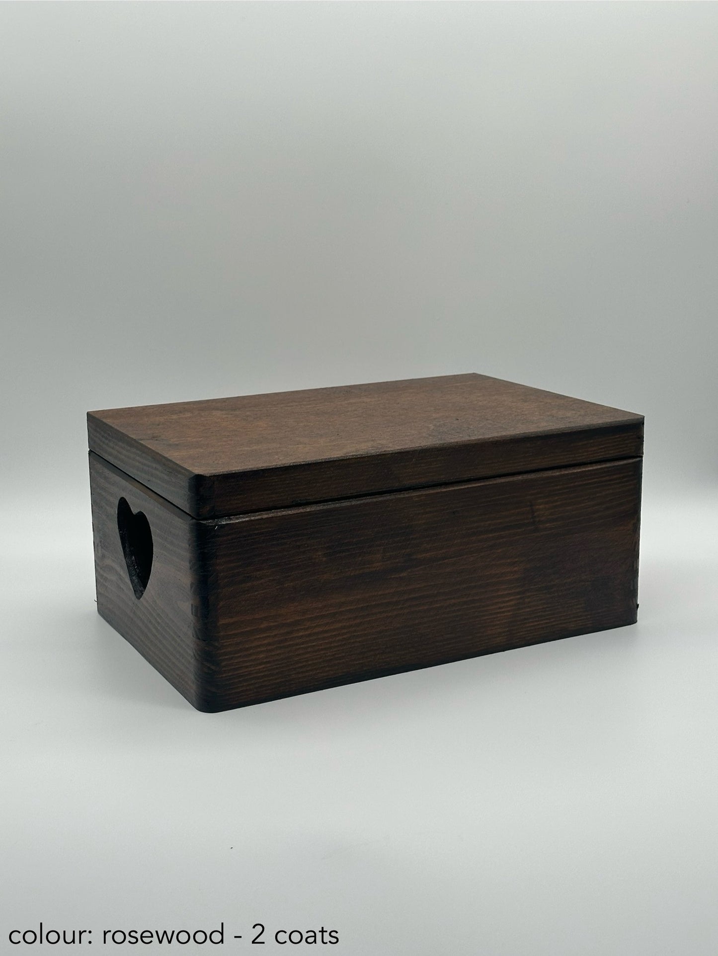 Painted box with heart - rosewood