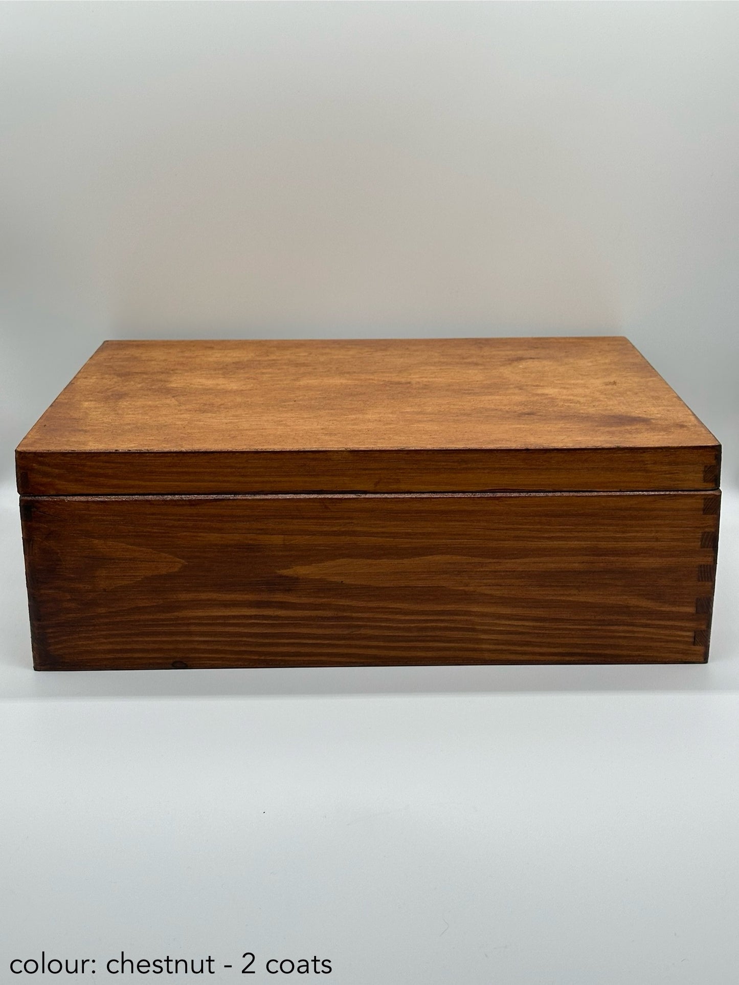 Painted large rectangular box - 40x30x13.5 - chestnut