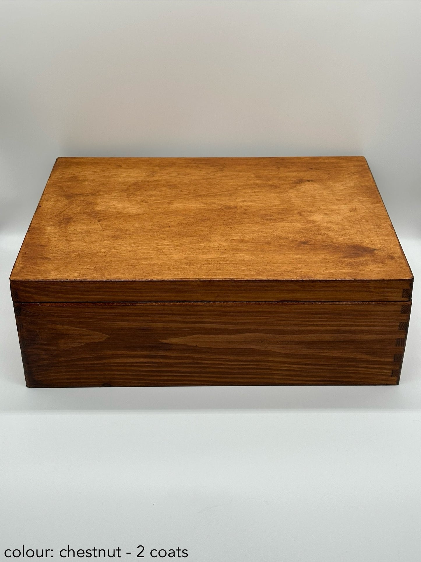 Painted large rectangular box - 40x30x13.5 - chestnut