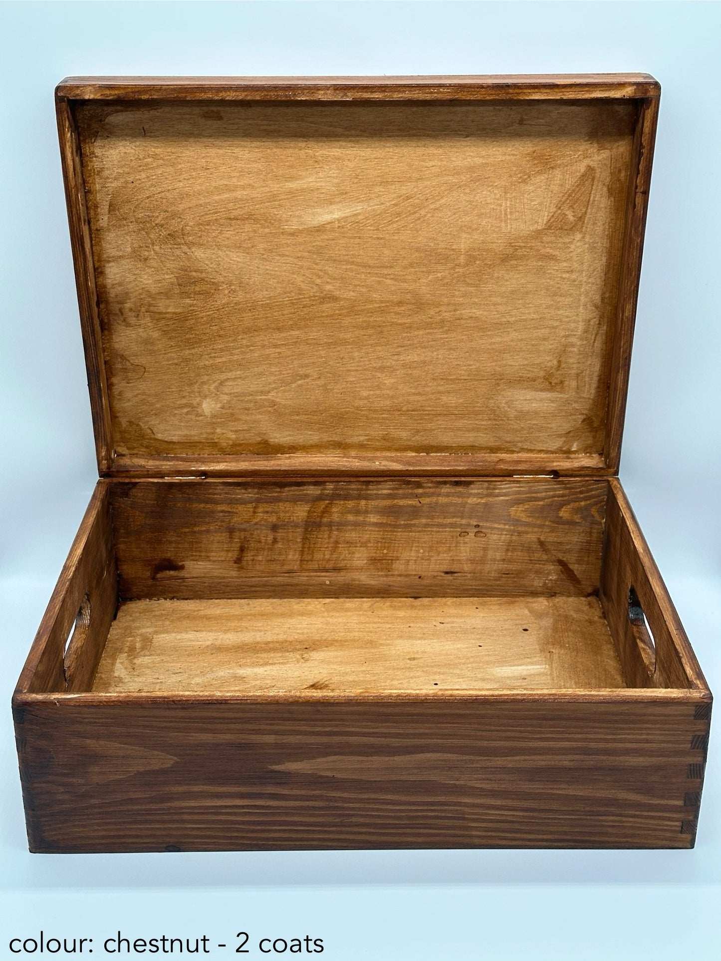 Painted large rectangular box - 40x30x13.5 - chestnut