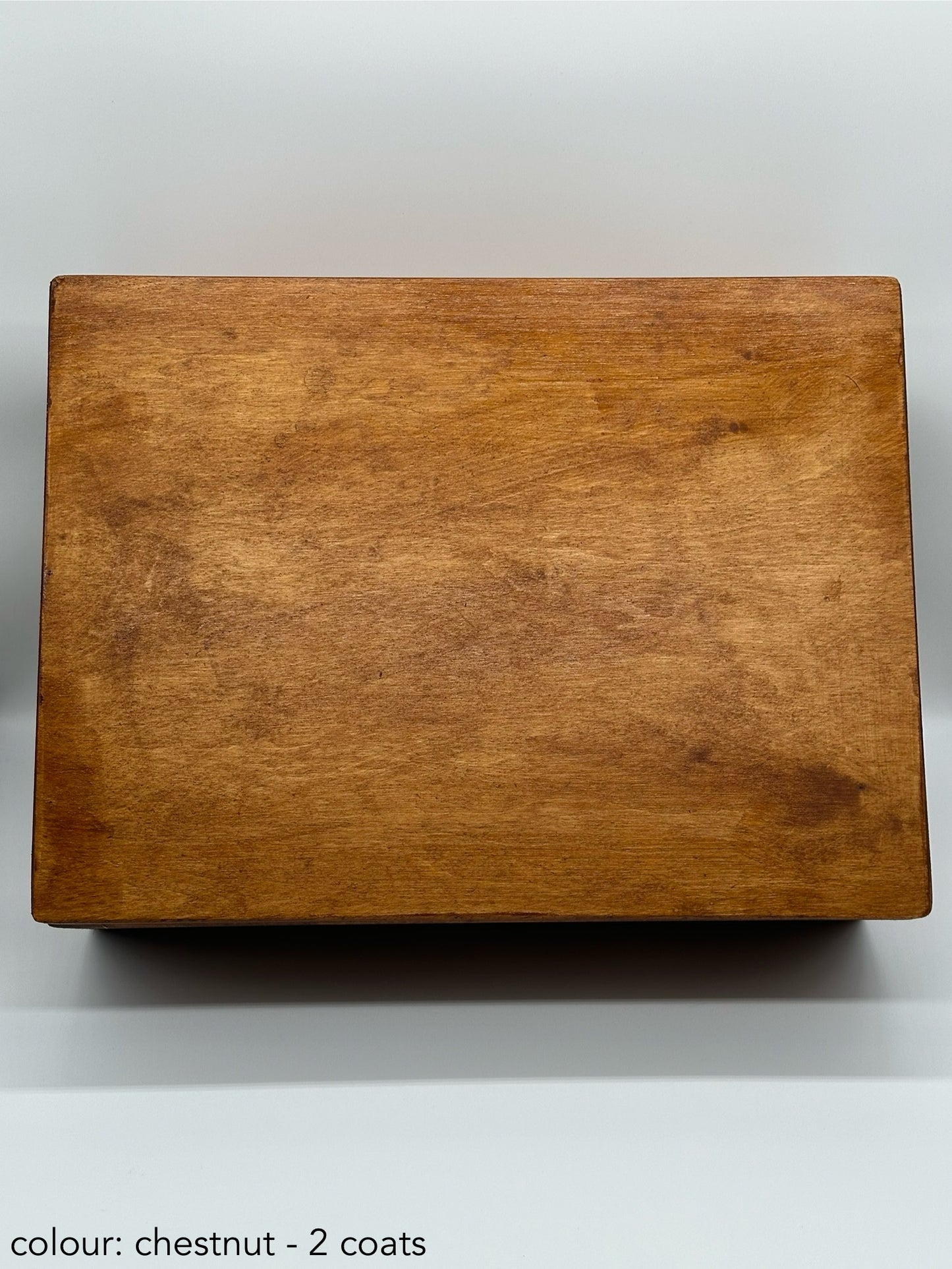 Painted large rectangular box - 40x30x13.5 - chestnut