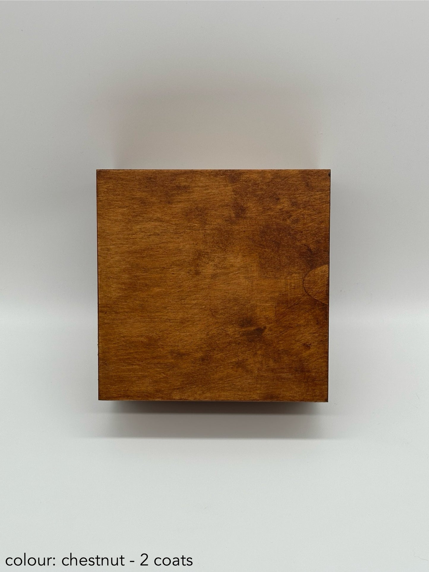 Personalised Painted Tea Box – 4 Compartments – Chestnut