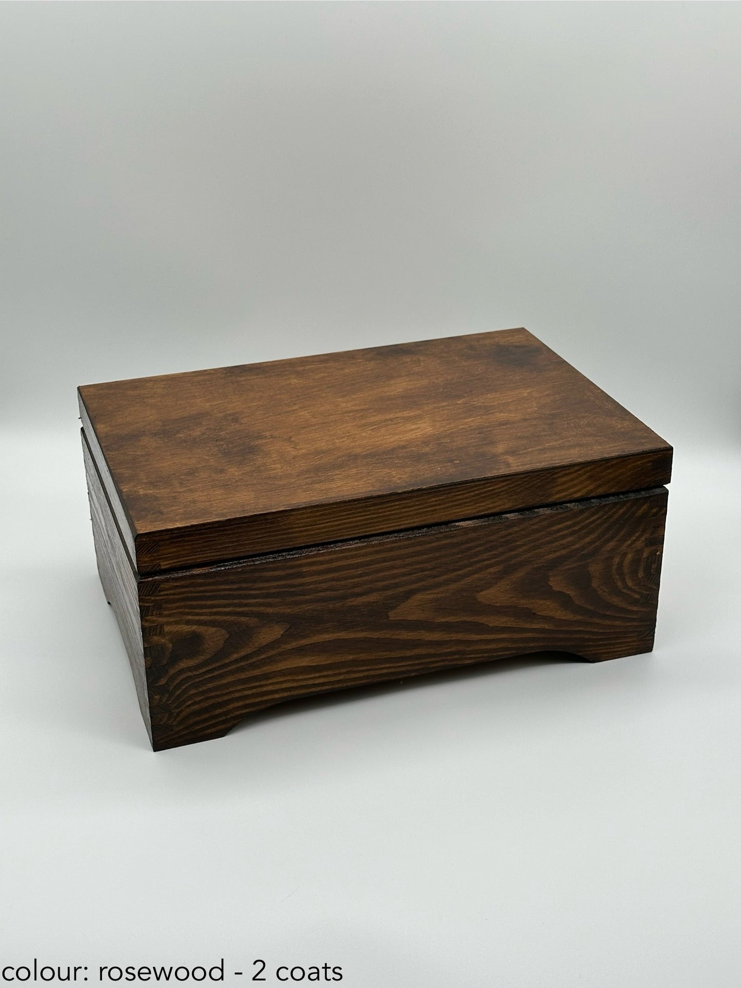 Painted large rectangular box - rosewood