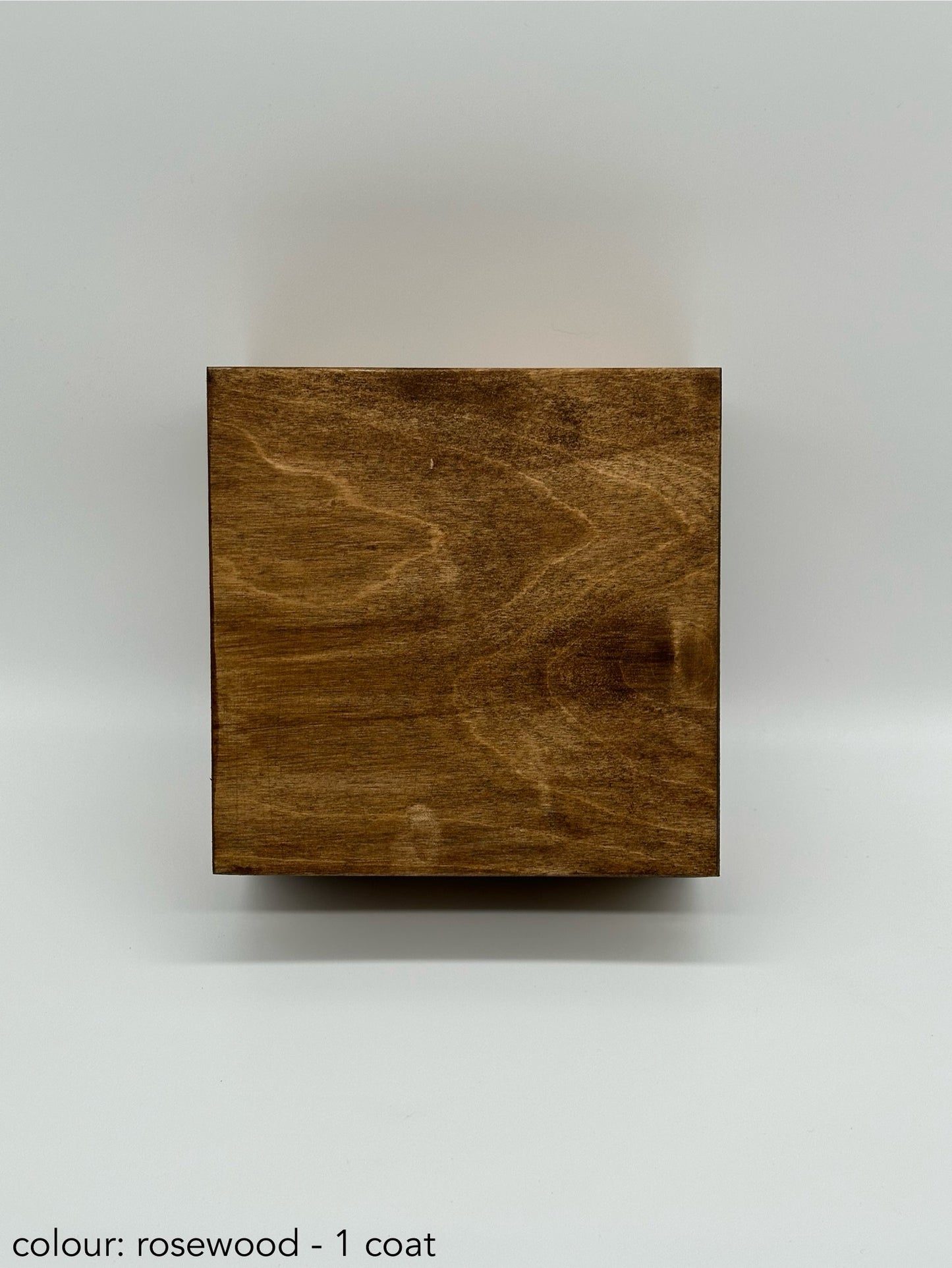 Painted medium square box - rosewood