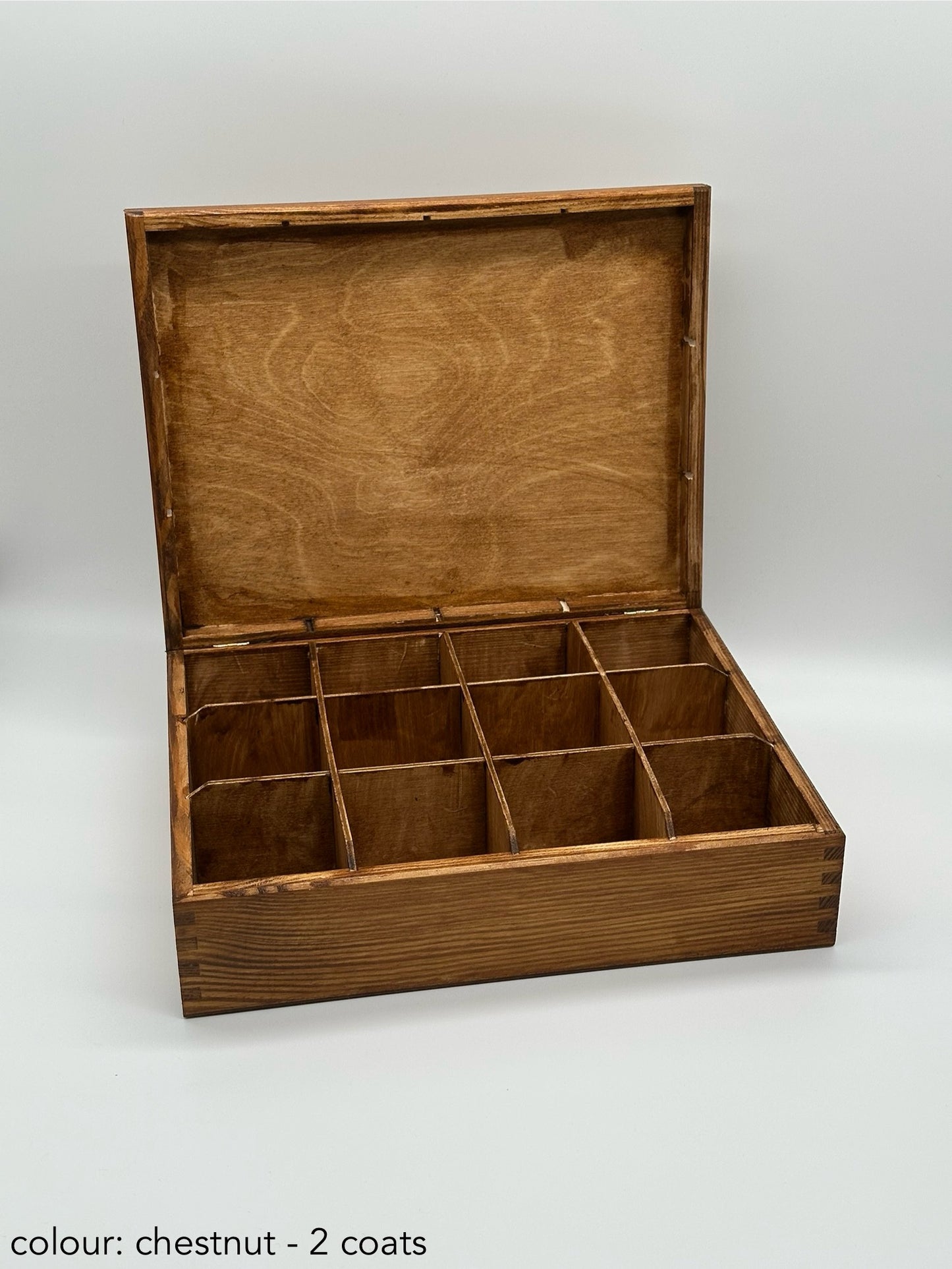Personalised tea box – A Cup and Books – 12 compartments