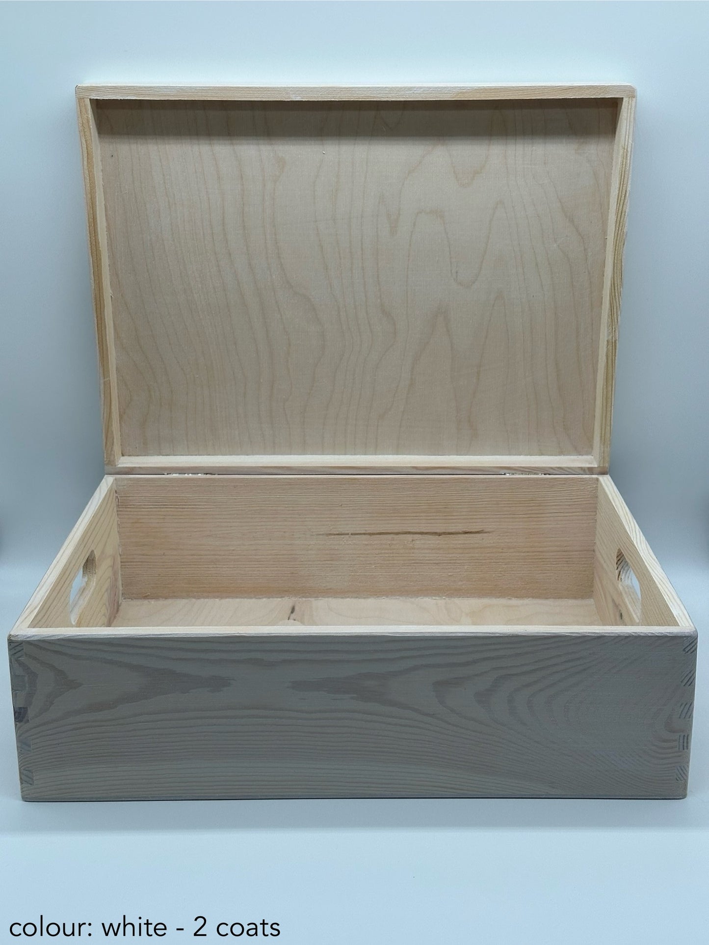 Painted large rectangular box - 40x30x13.5 - white