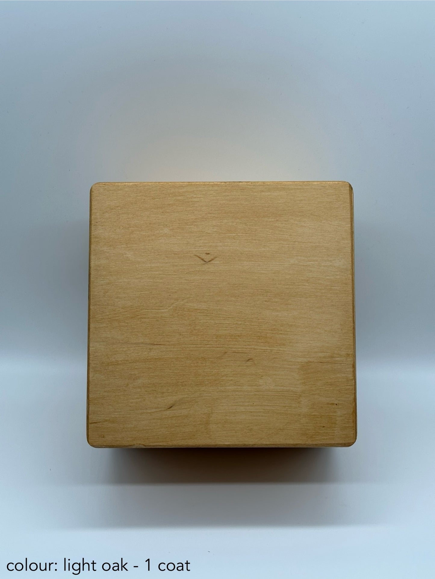 Painted square box - 20x20x13.5 - light oak