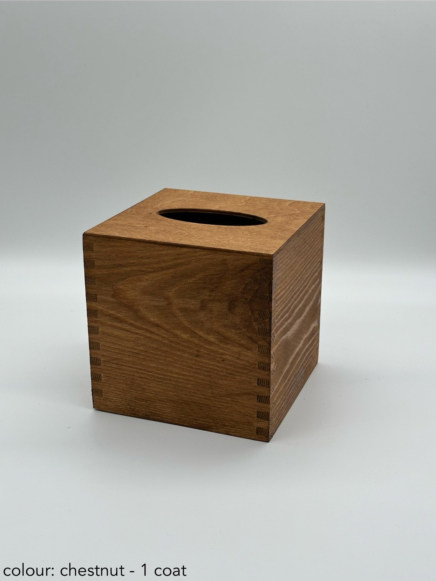 Painted Wooden Square Tissue Box – Chestnut